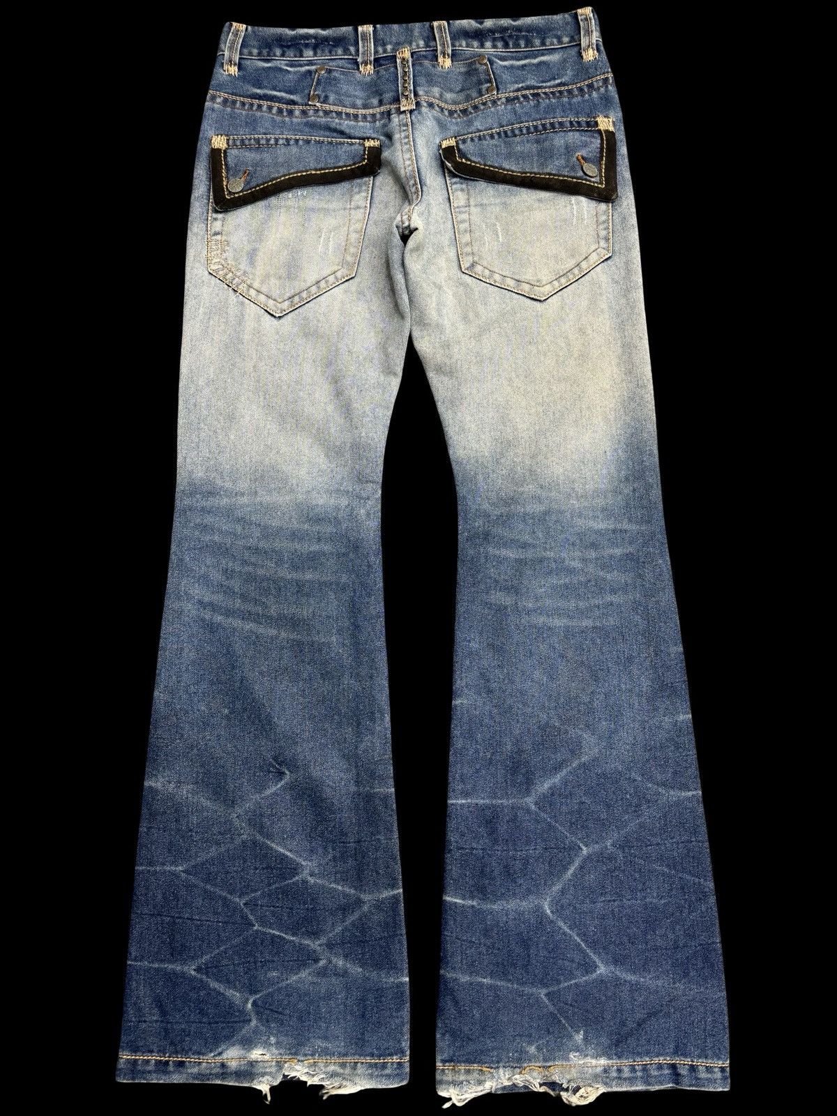 Seditionaries 💥Sick Super Flare Patchwork💥Icom Distressed Denim F596 Size US 34 / EU 50 - 2 Thumbnail