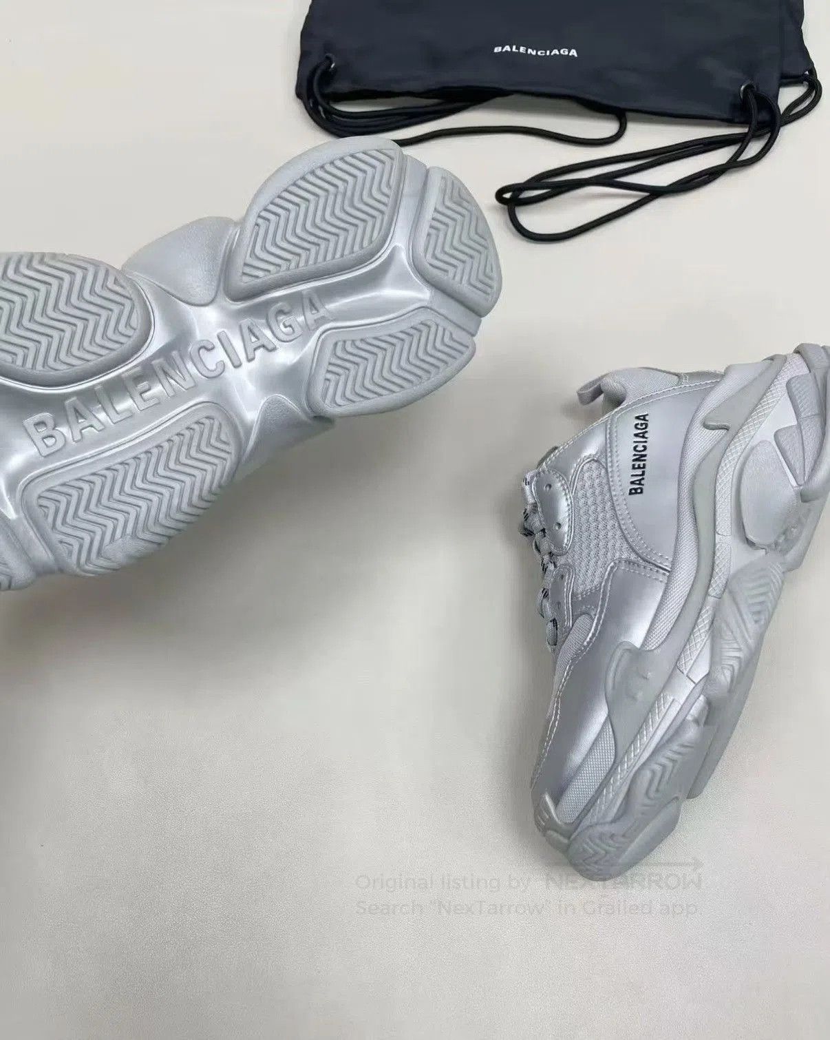 Balenciaga Gray Triple S Style Sneakers Size 9.5. Size US 9.5 / EU 42-43 - 8 Thumbnail