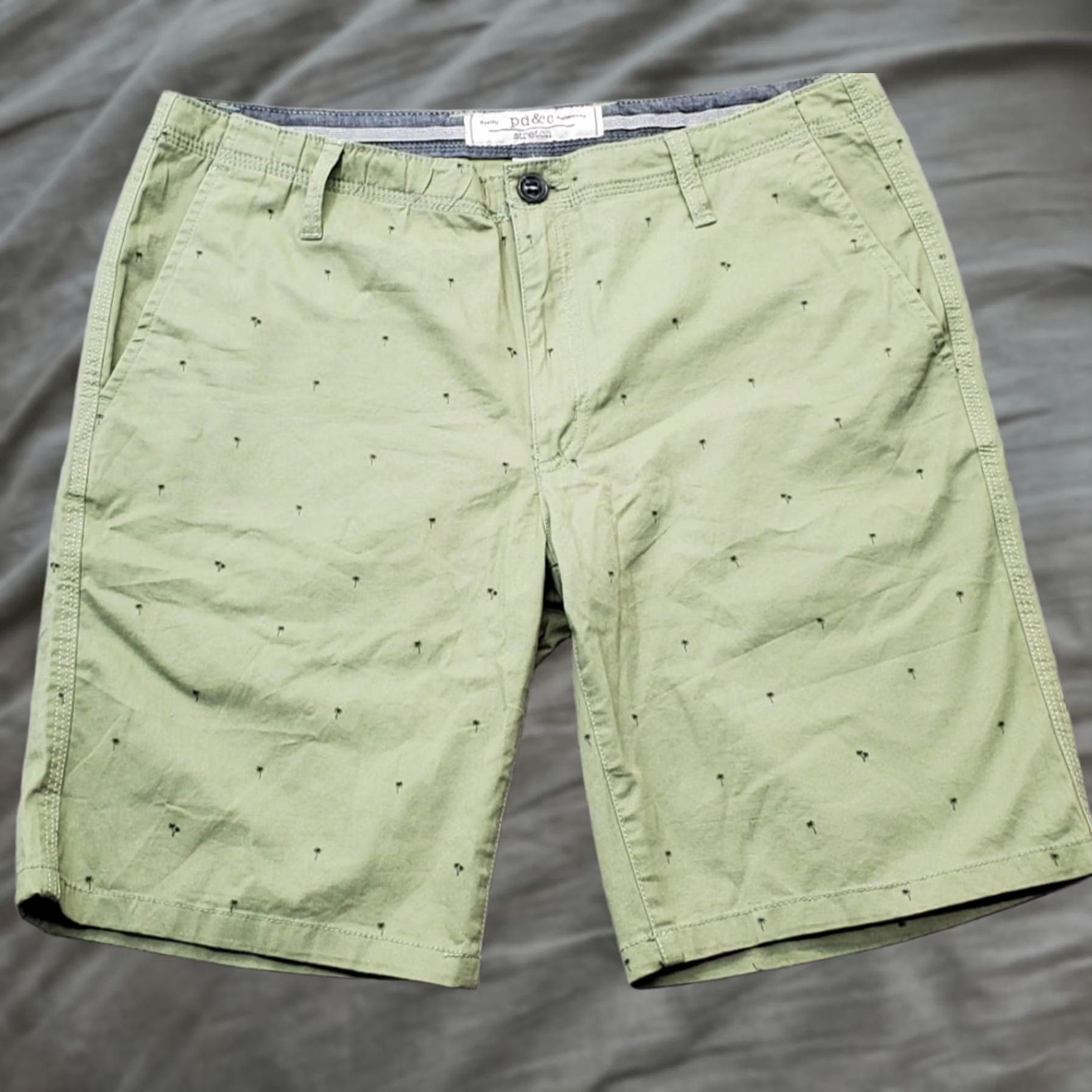 PD&C PD&C Chino Shorts Womens 32 Palm Trees Stretch Outdoor Zip Fly 9" Inseam Size 24" / US 00 / IT 34 - 1 Thumbnail