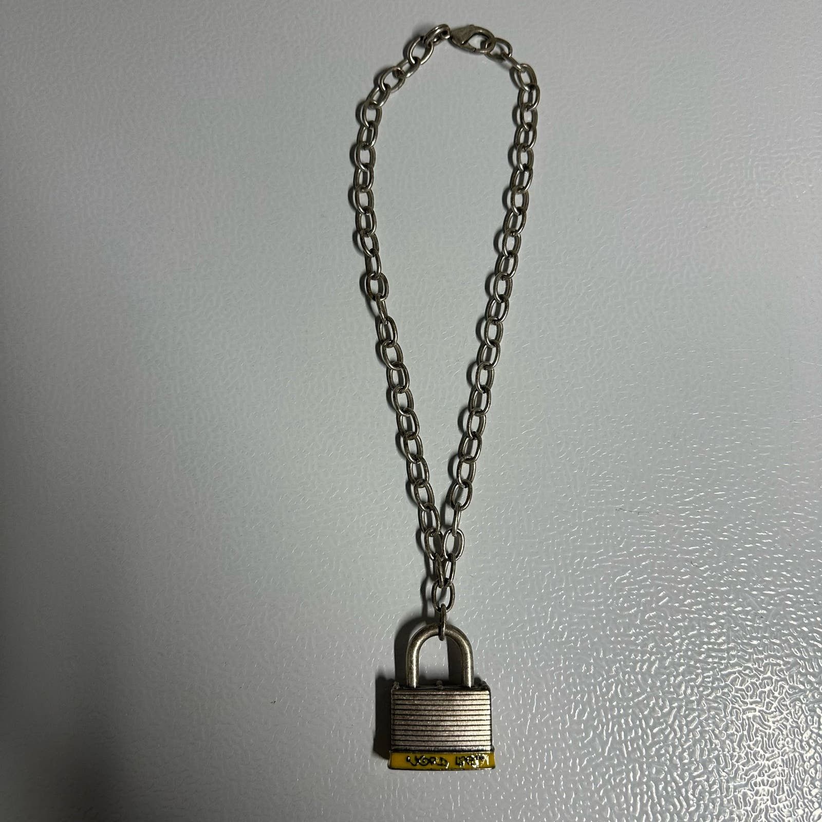 image of Jewelry x Vintage Y2K Vintage 2003 Wwe John Cena Word Life Lock Chain Necklace in Grey, Men's