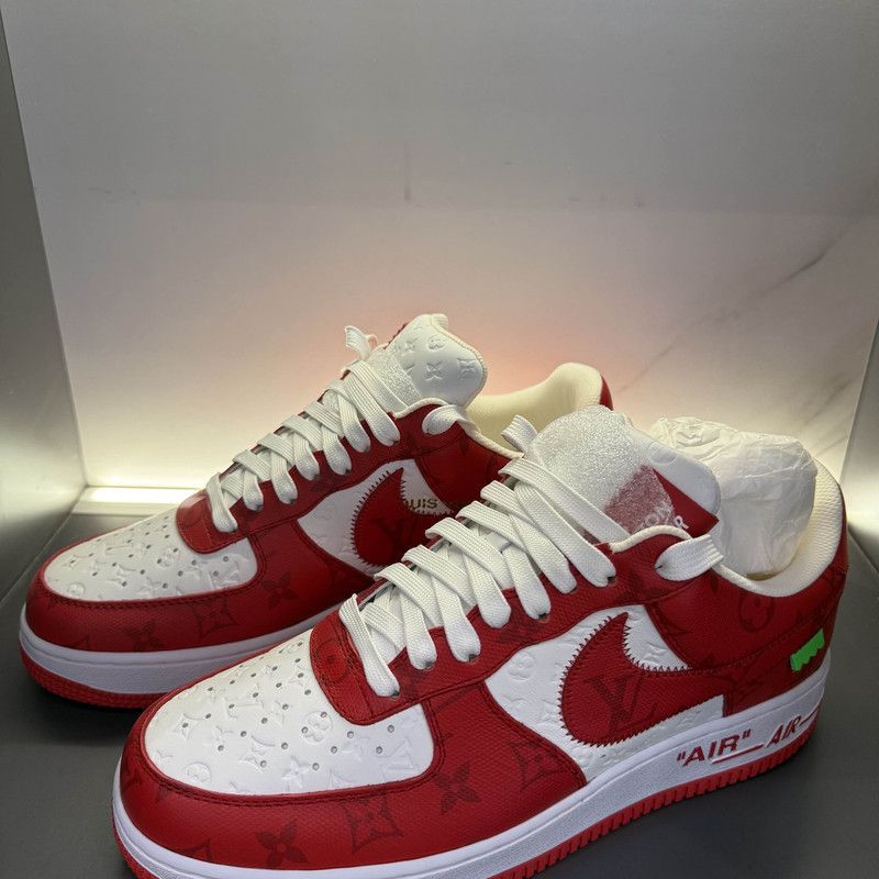 Nike x Louis Vuitton Red Air Force Sneakers 0079