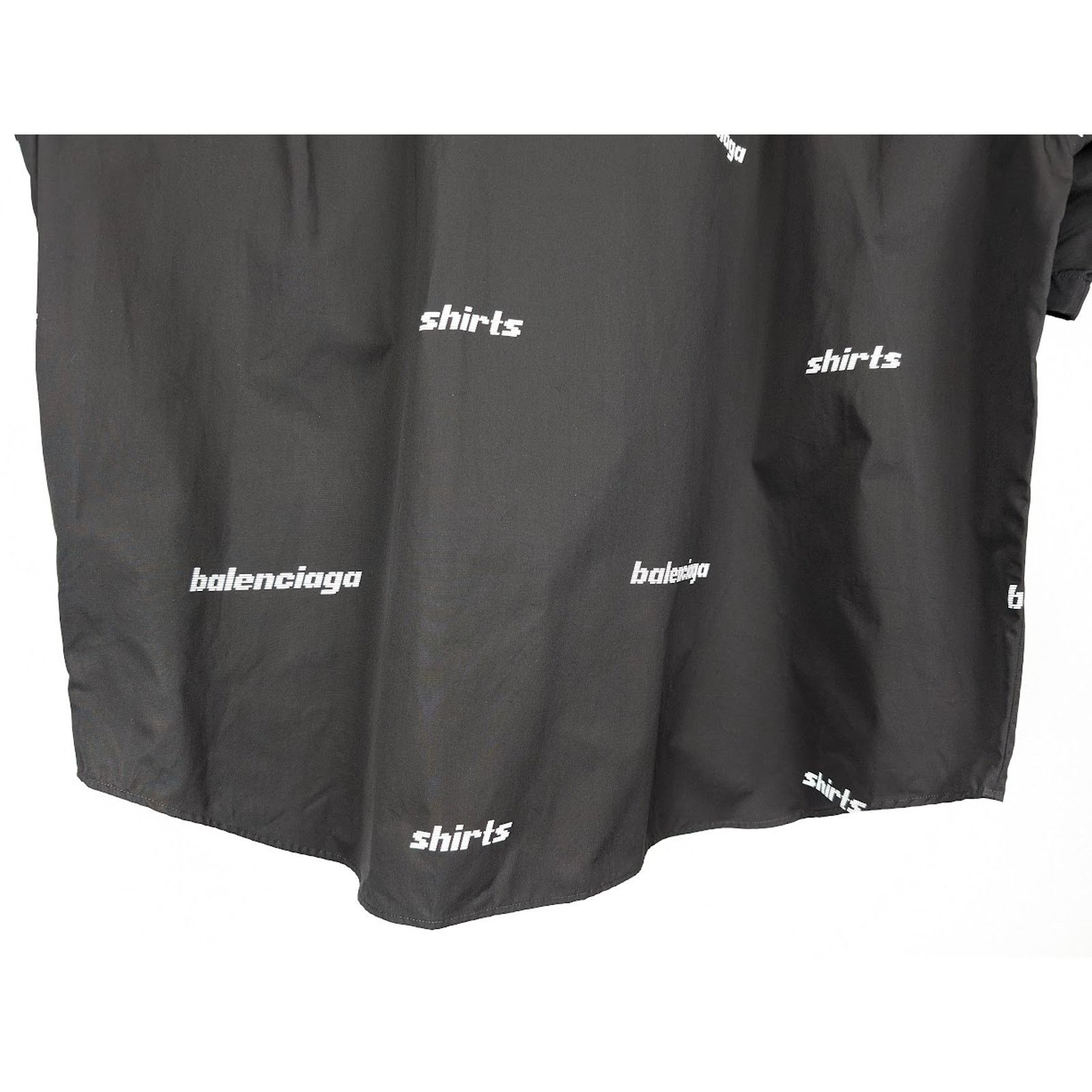 Balenciaga o1rshd1 Shirt Allover Poplin in Black/White Size US S / EU 44-46 / 1 - 12 Thumbnail