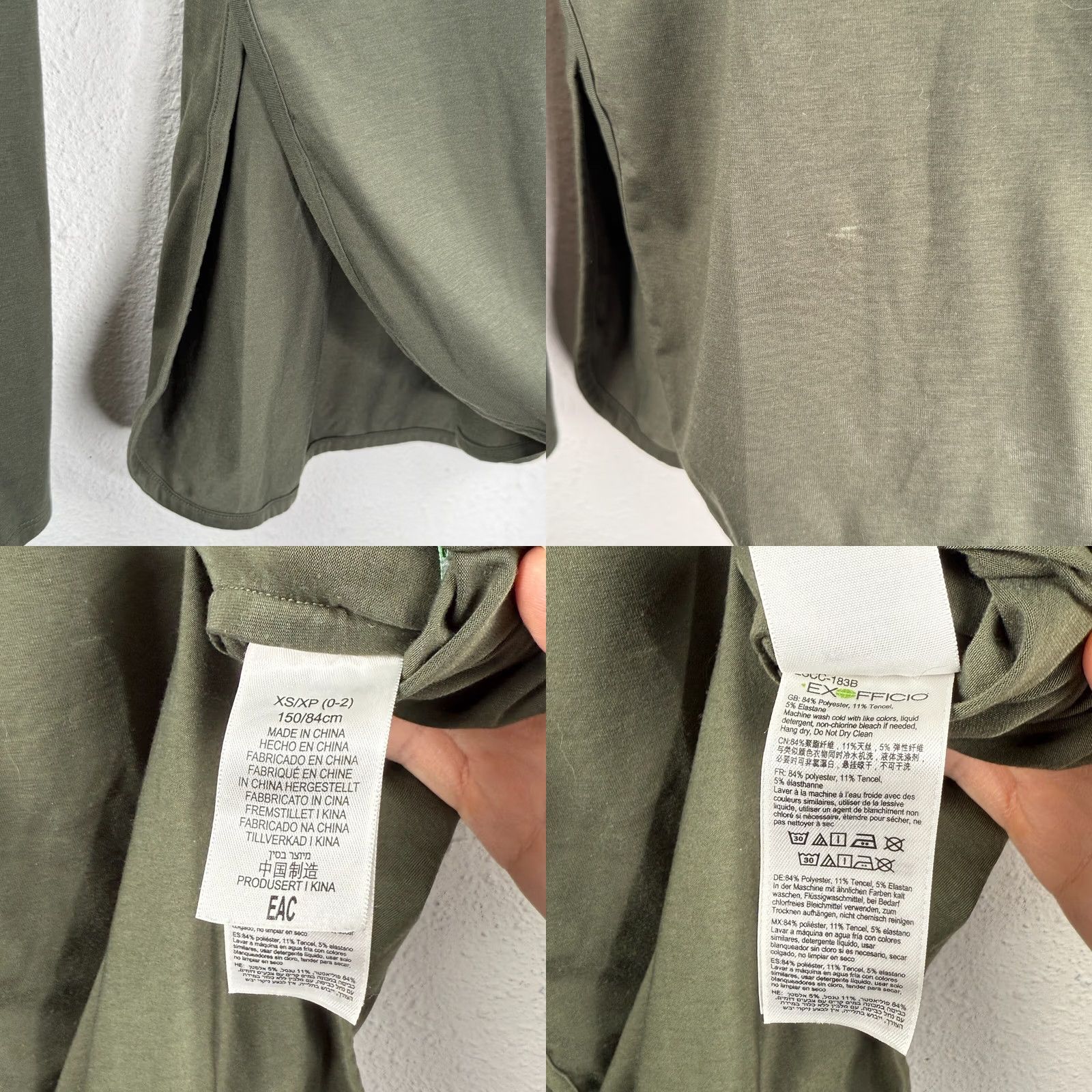 ExOfficio VINTAGE ExOfficio Womens Long Sleeve Shirt XS Round Neck Green Slits Shirt Womens XS Green Slit Size XS / US 0-2 / IT 36-38 - 8 Thumbnail