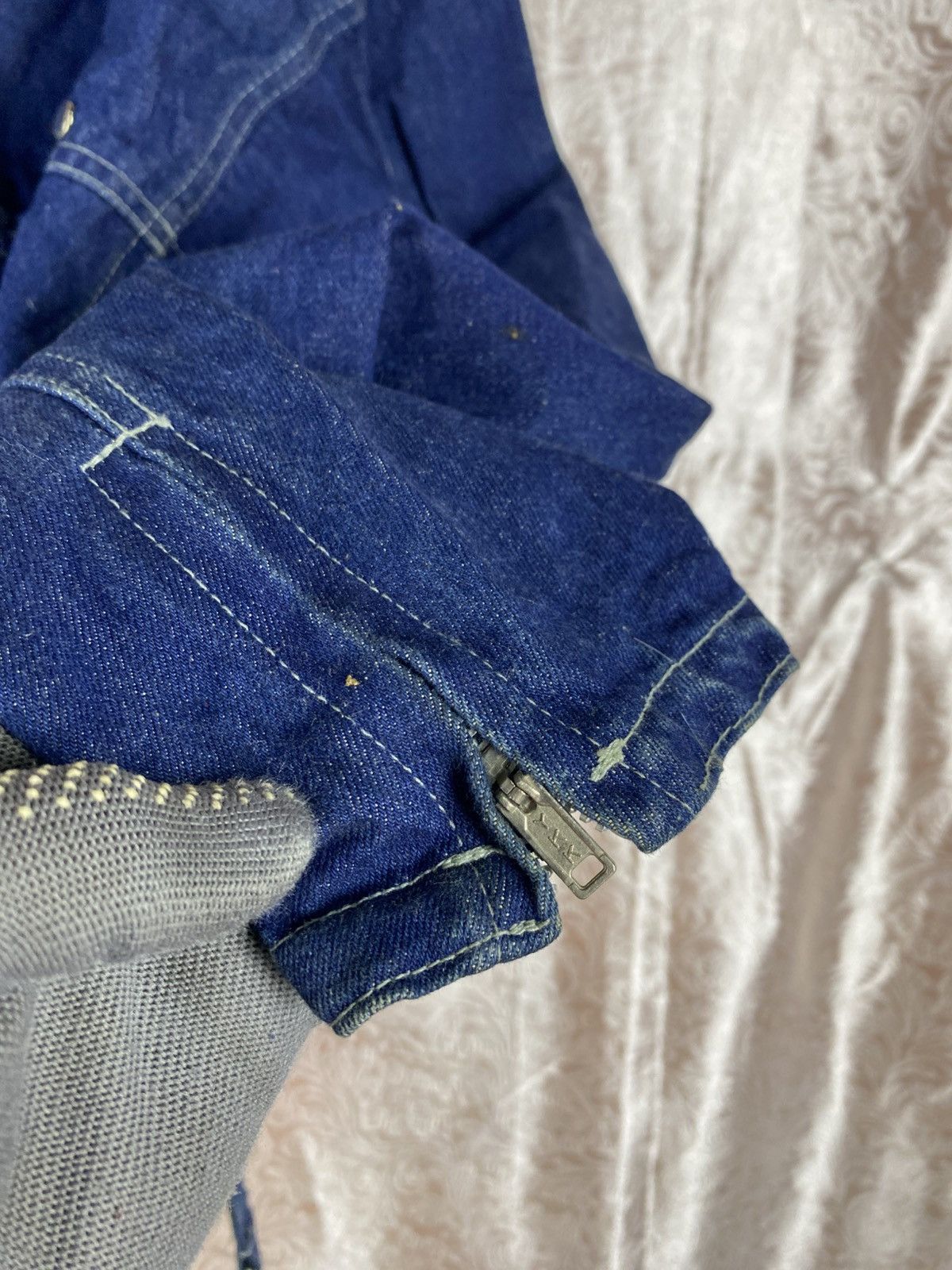 Japanese Brand Vintage WORDS WORTH Denim Cropped Jacket Blue Zipper Utility Size M / US 6-8 / IT 42-44 - 14 Thumbnail
