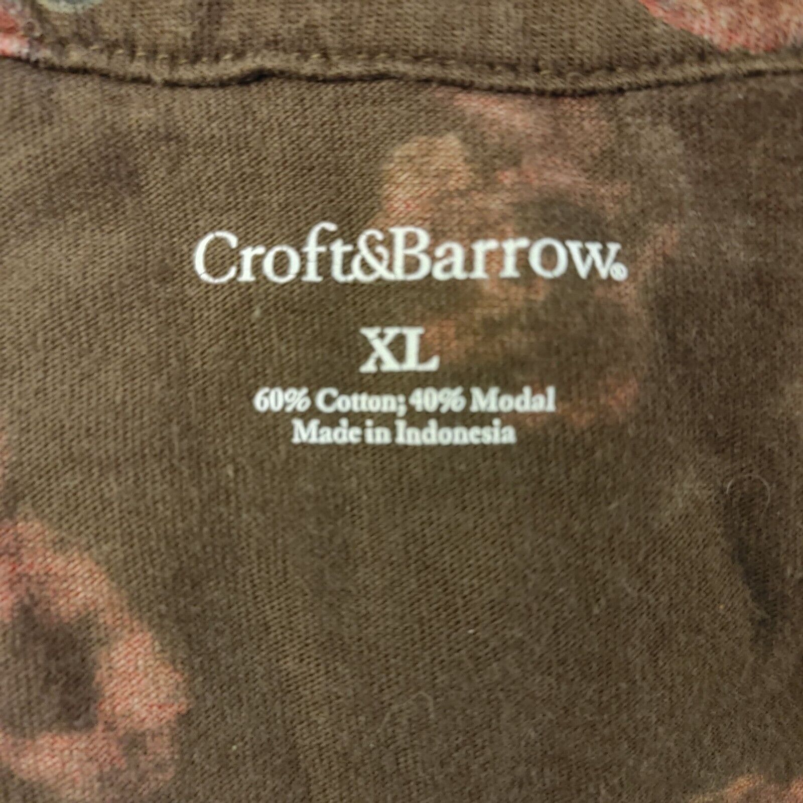 Croft & Barrow Croft & Barrow Women's Floral Brown/Orange Round Neck T-Shir Size XL / US 12-14 / IT 48-50 - 3 Thumbnail