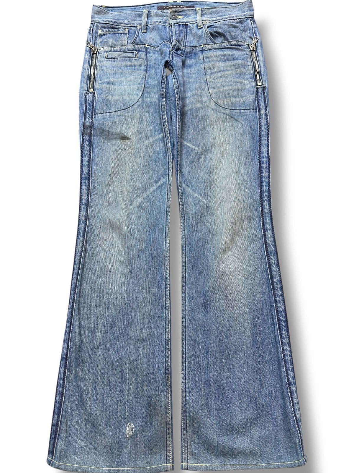 20471120 Vintage Yanuk Flare Mudwash Grunge Punk Denim Size US 31 - 1 Thumbnail