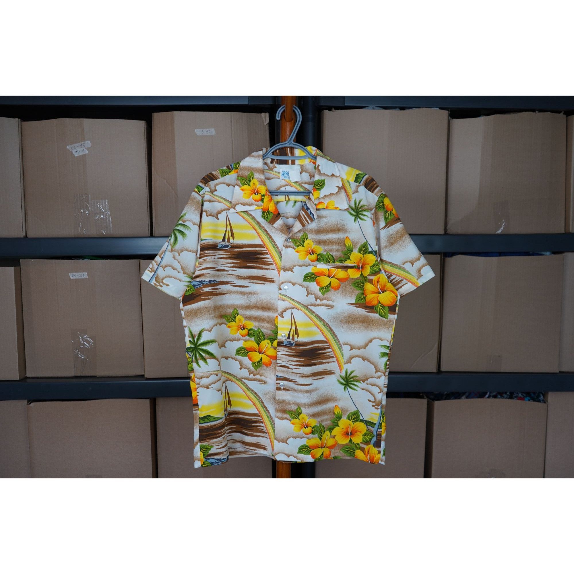 Vintage 90s Kolekole Bright Yellow Men's L Hawaiian Shirt #364 Size US L / EU 52-54 / 3 - 1 Thumbnail