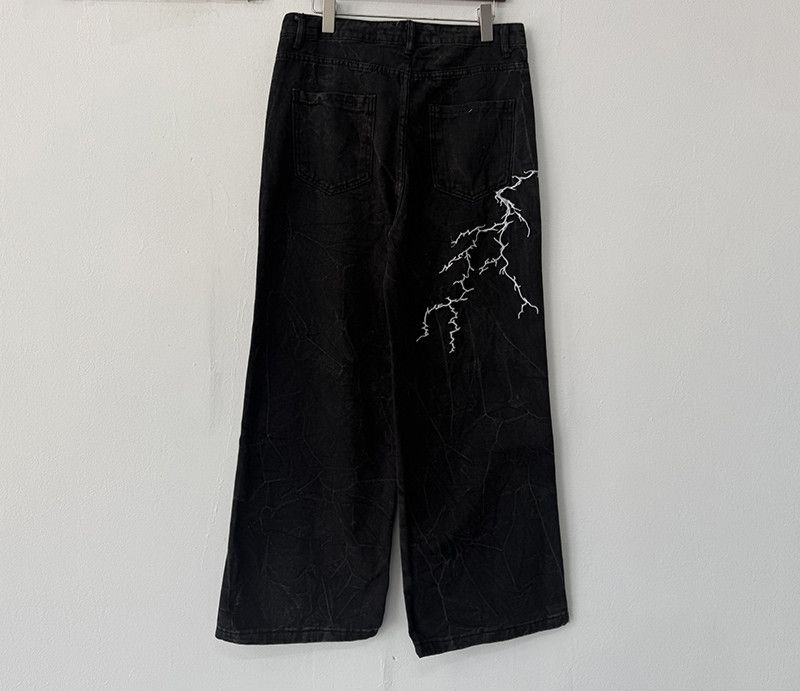 Vintage Lightning Streak Black Jeans Size US 36 / EU 52 - 4 Thumbnail