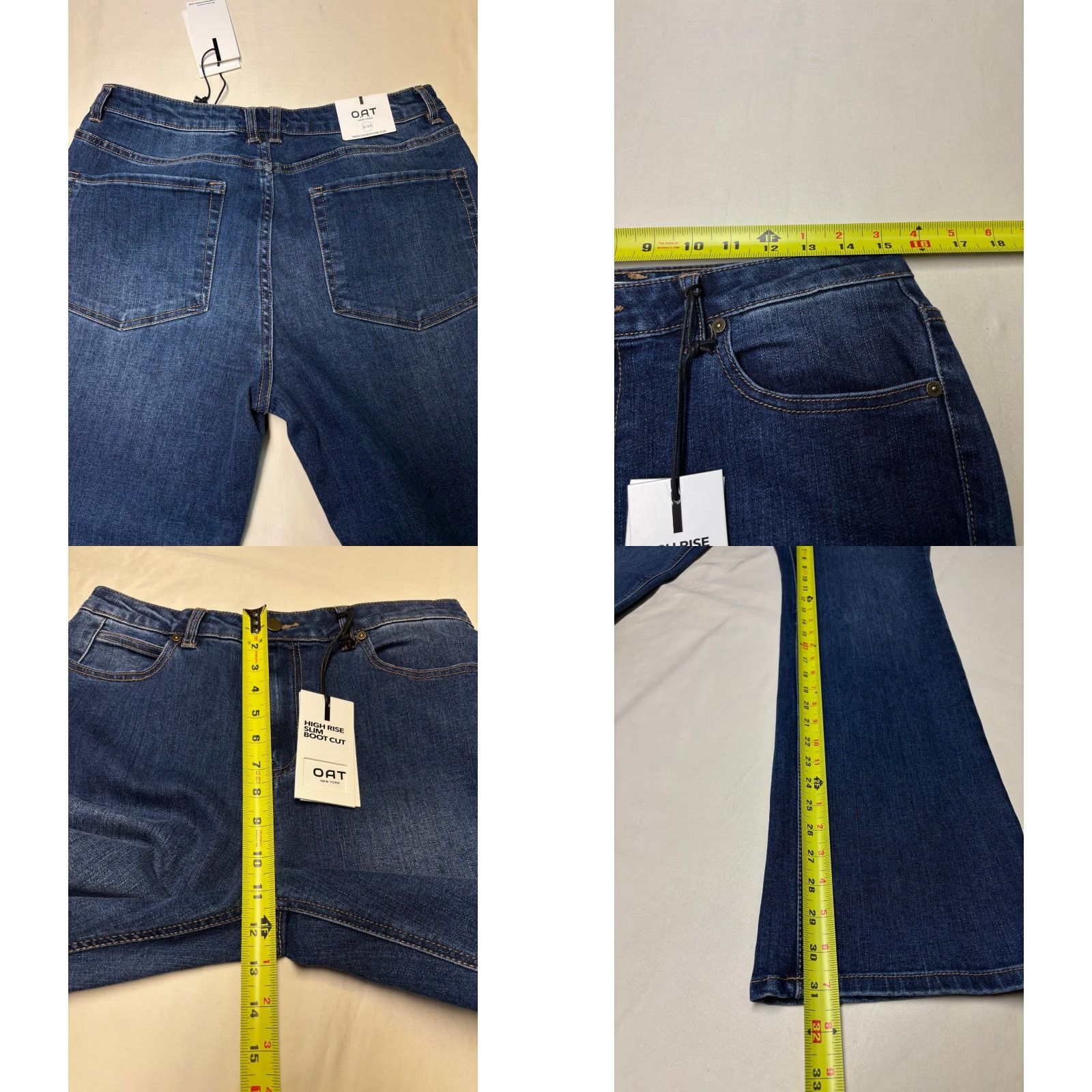 Vintage VINTAGE OAT New York High Rise Bootcut Jeans Dark Wash 32X31 Womens Jeans Medium Blue Limitless Keywords Size 24" / US 00 / IT 34 - 8 Thumbnail