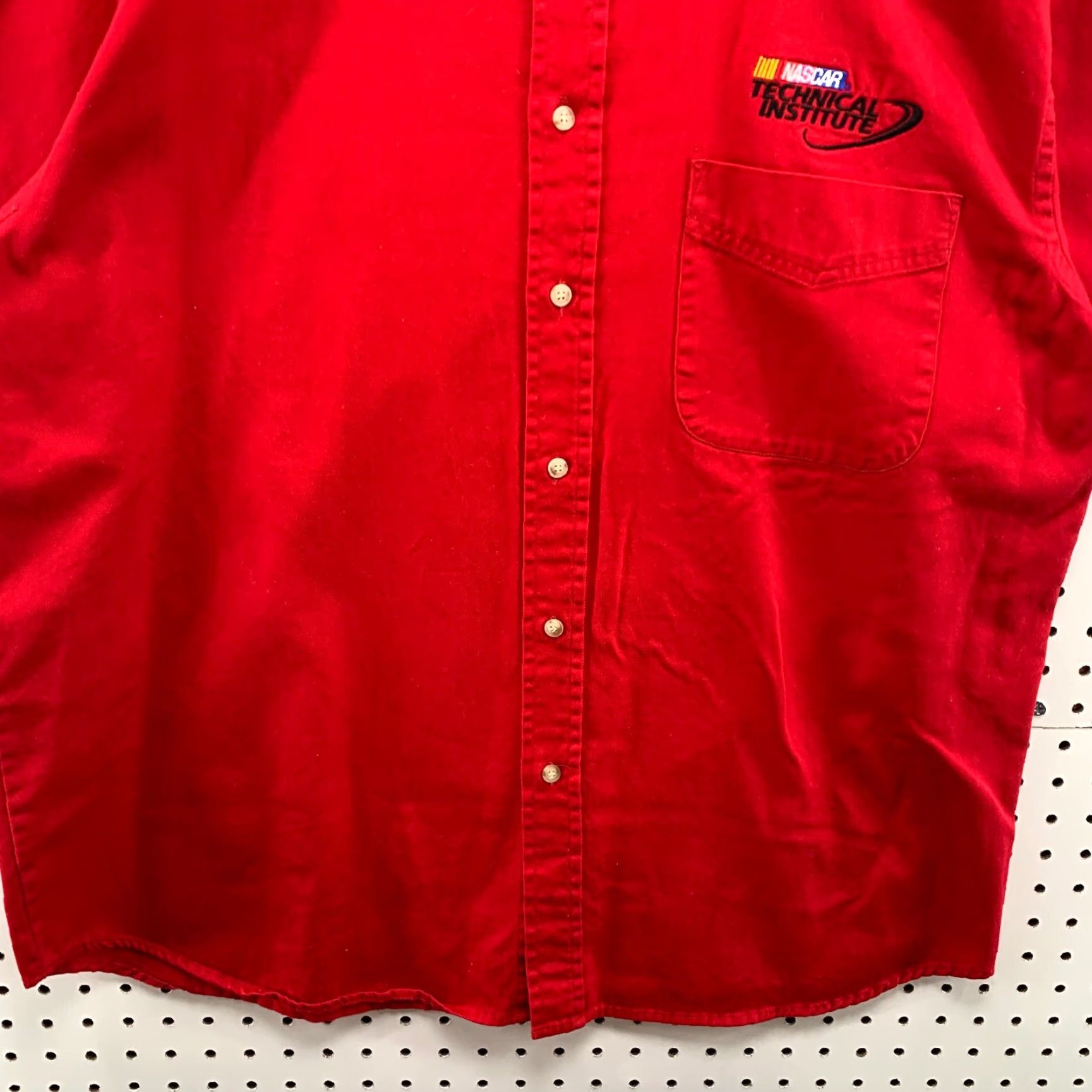 Vintage Vintage NASCAR Technical Institute Red Polo Shirt Men Large Cotton Logo Classic 90s Size US L / EU 52-54 / 3 - 5 Thumbnail