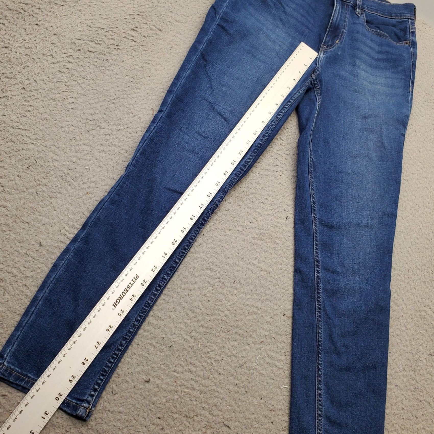 Calvin Klein Calvin Klein Jeans Womens 10 Blue Denim Stretch High Waisted Skinny Leg Shirt Size 32" / US 10 / IT 46 - 4 Thumbnail