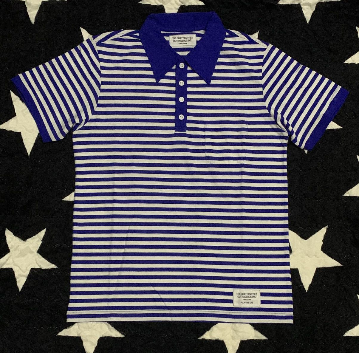Wacko Maria Wacko Maria Striped Polo Flocking Back Hit “FUCK THIS LIFE” Size US M / EU 48-50 / 2 - 1 Thumbnail