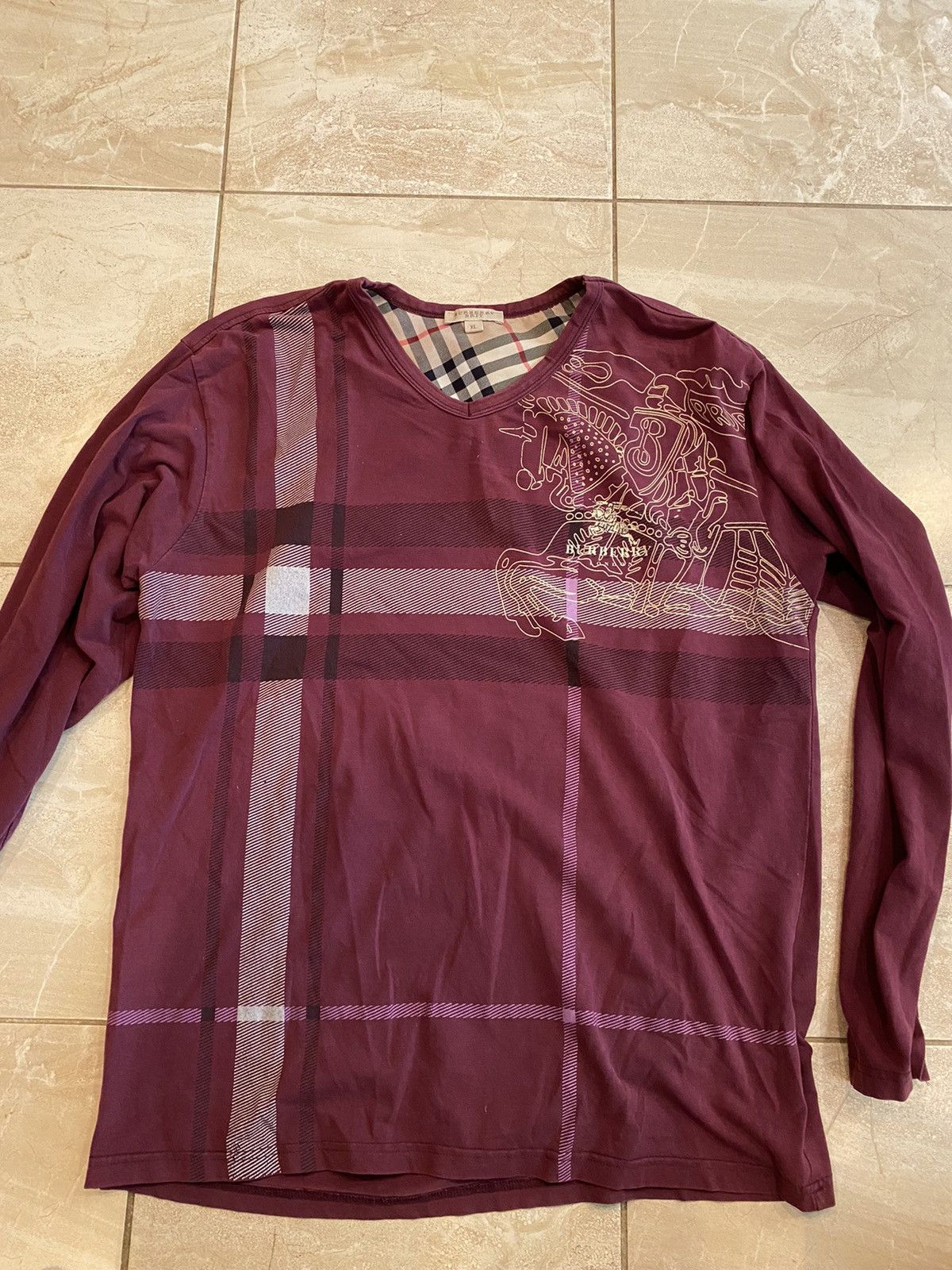 image of Burberry Long Sleeve in Black, Men's (Size XL)