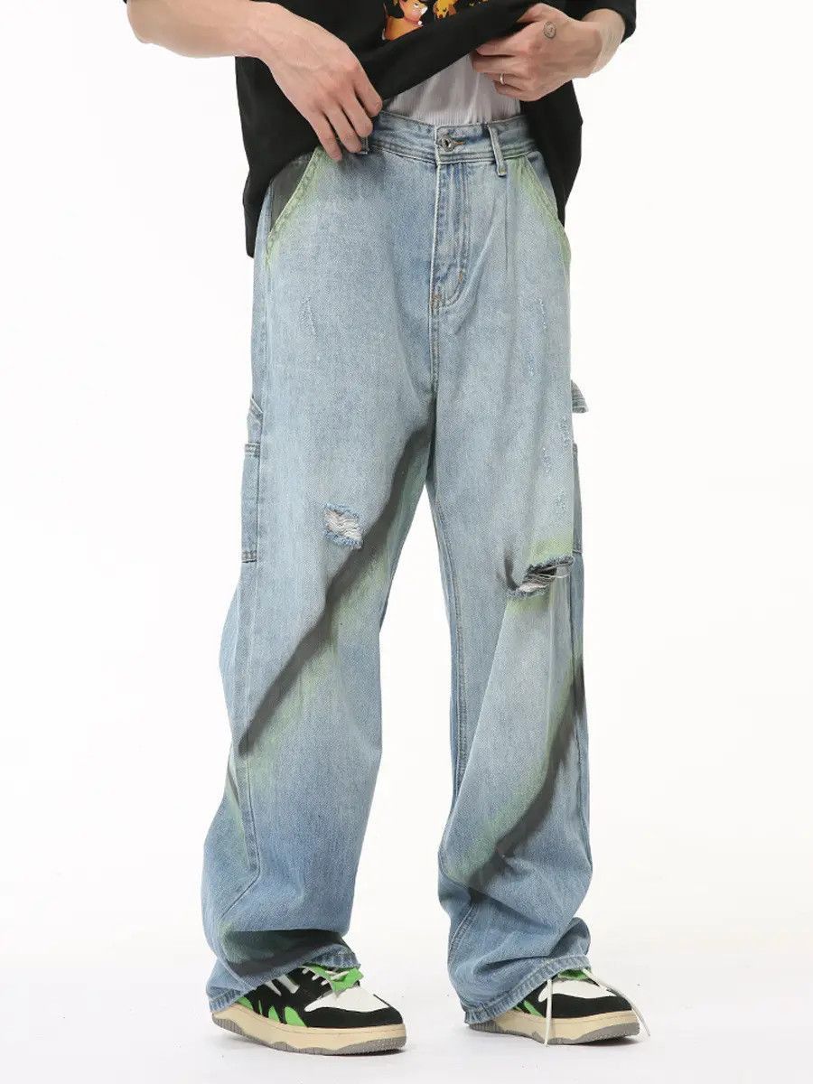 Japanese Brand Retro loose hip-hop graffiti jeans Size US 32 / EU 48 - 4 Thumbnail