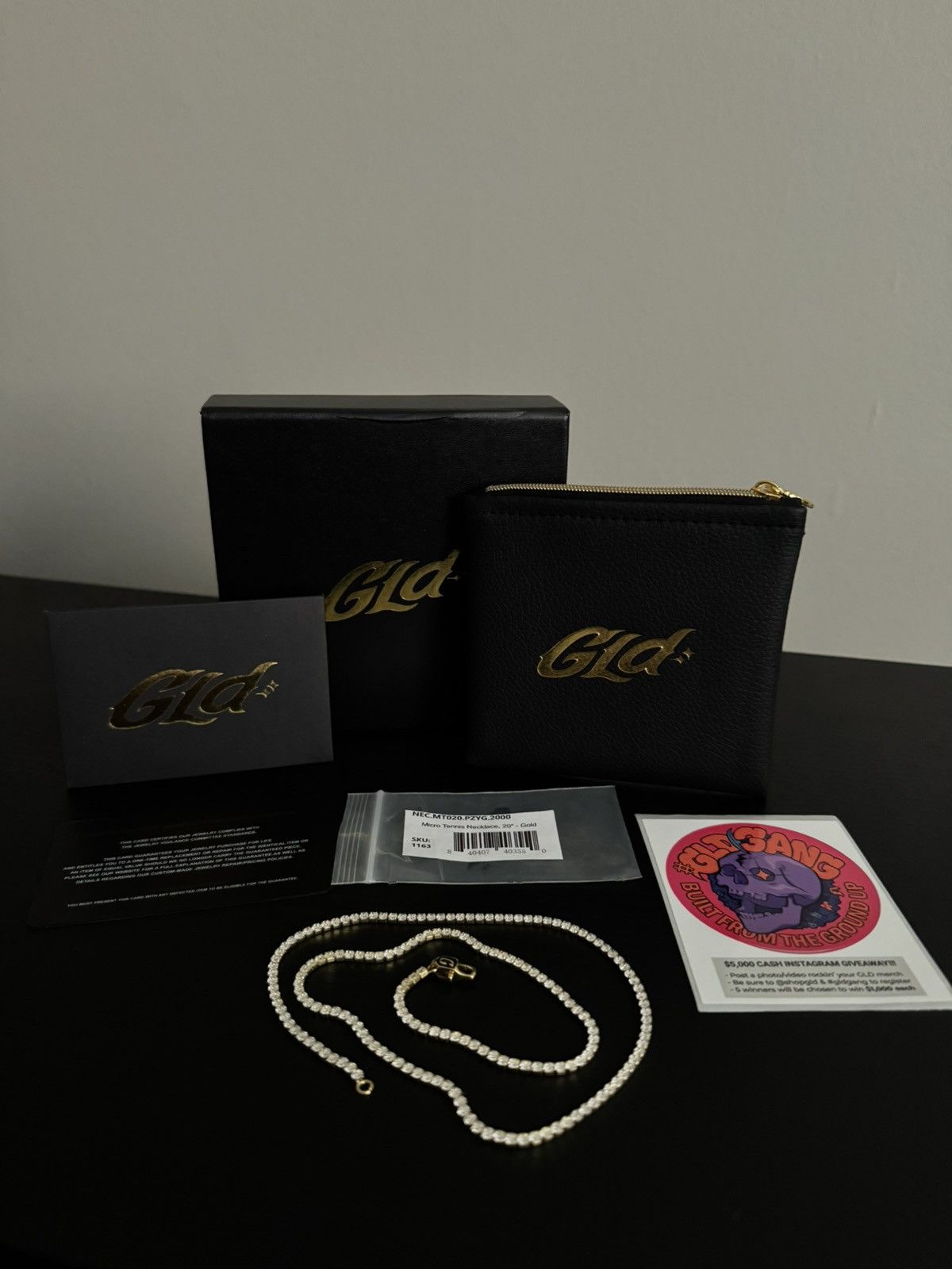 GLD 18k Gold Micro Tennis Necklace