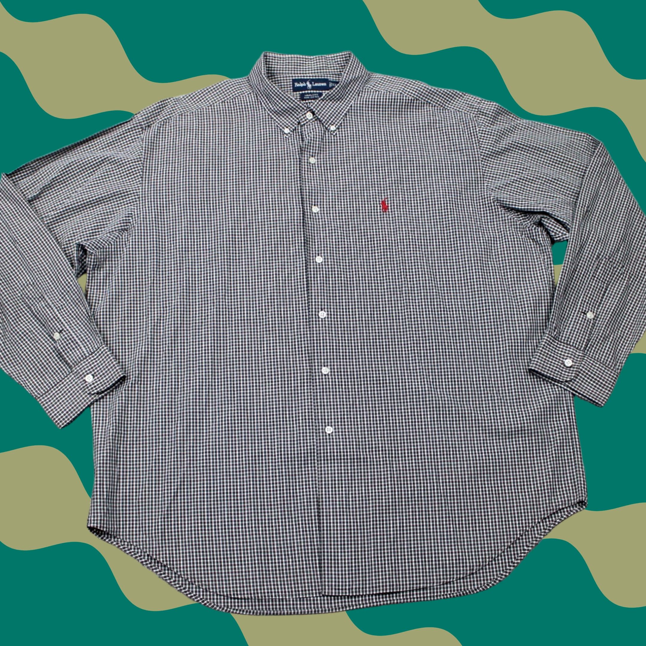 Ralph Lauren Ralph Lauren Shirt Men 2XL Gray/White Marlowe 100% Cotton Long Sleeve Button-Up Knit Polo Size US XXL / EU 58 / 5 - 1 Thumbnail