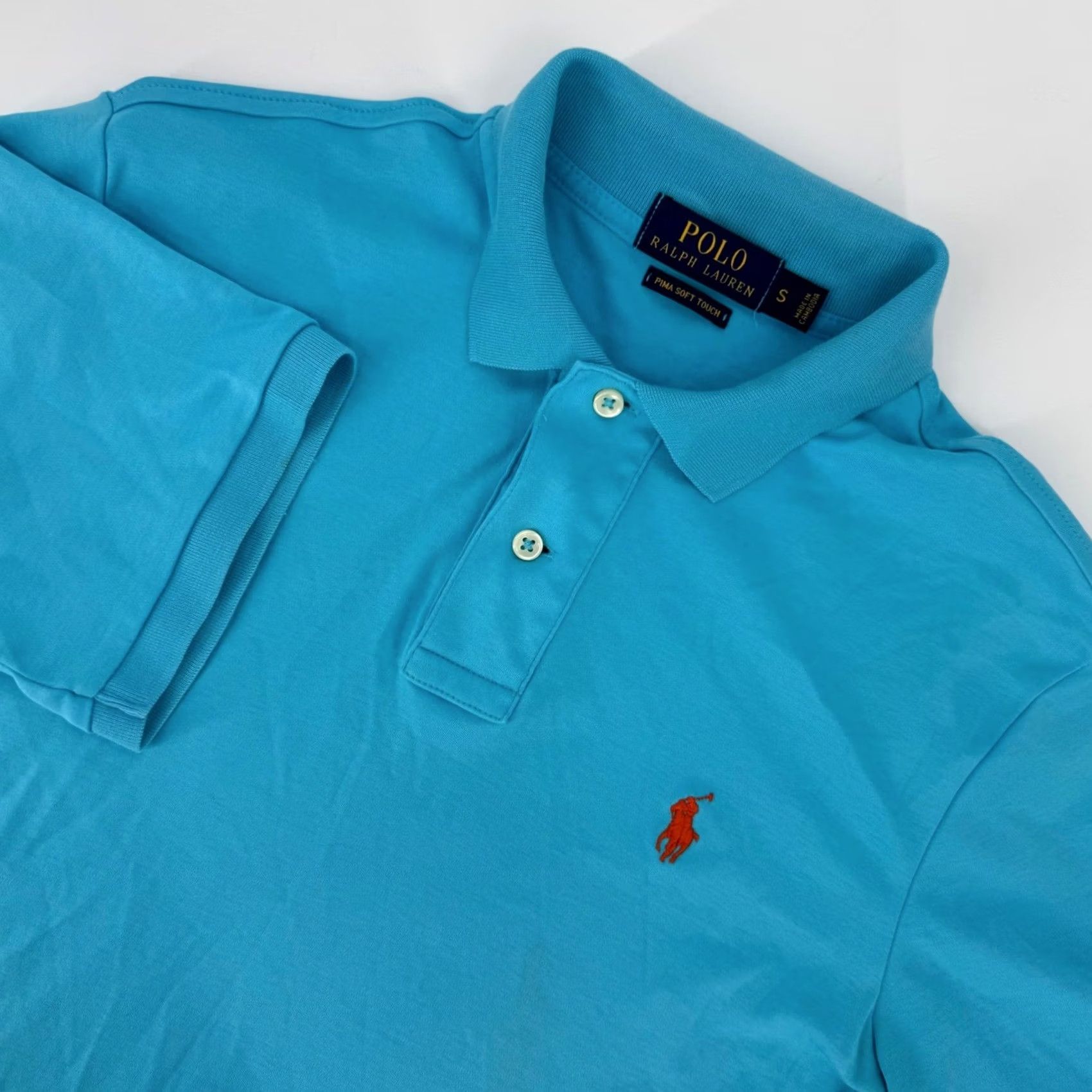 Polo Ralph Lauren Polo Ralph Lauren Polo Shirt Mens Small Blue Pima Soft Touch Classic Fit Short Sleeve Size US S / EU 44-46 / 1 - 2 Thumbnail