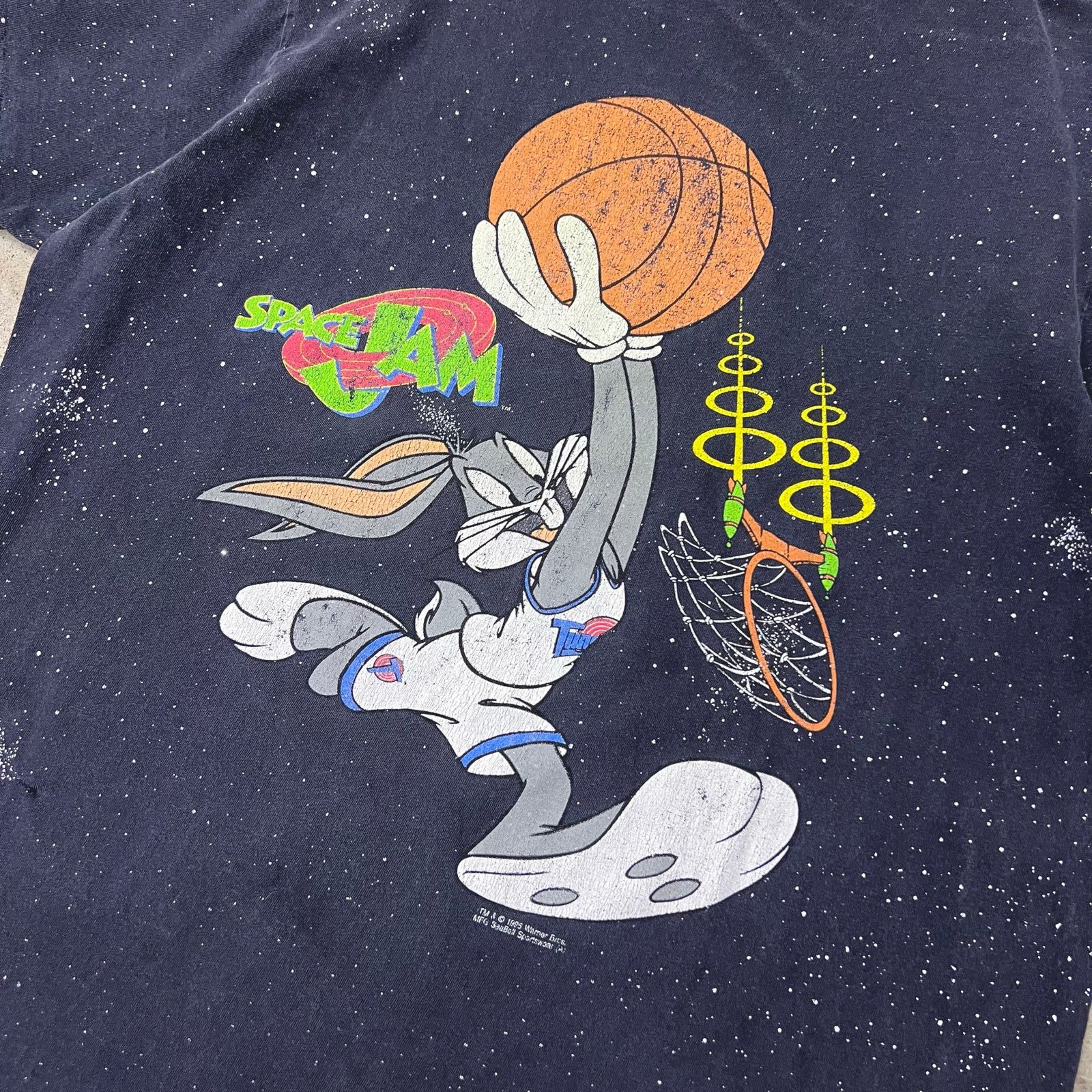 Vintage Vintage 90s Faded Space Jam AOP Bugs Bunny T Shirt Looney Size US XL / EU 56 / 4 - 7 Thumbnail