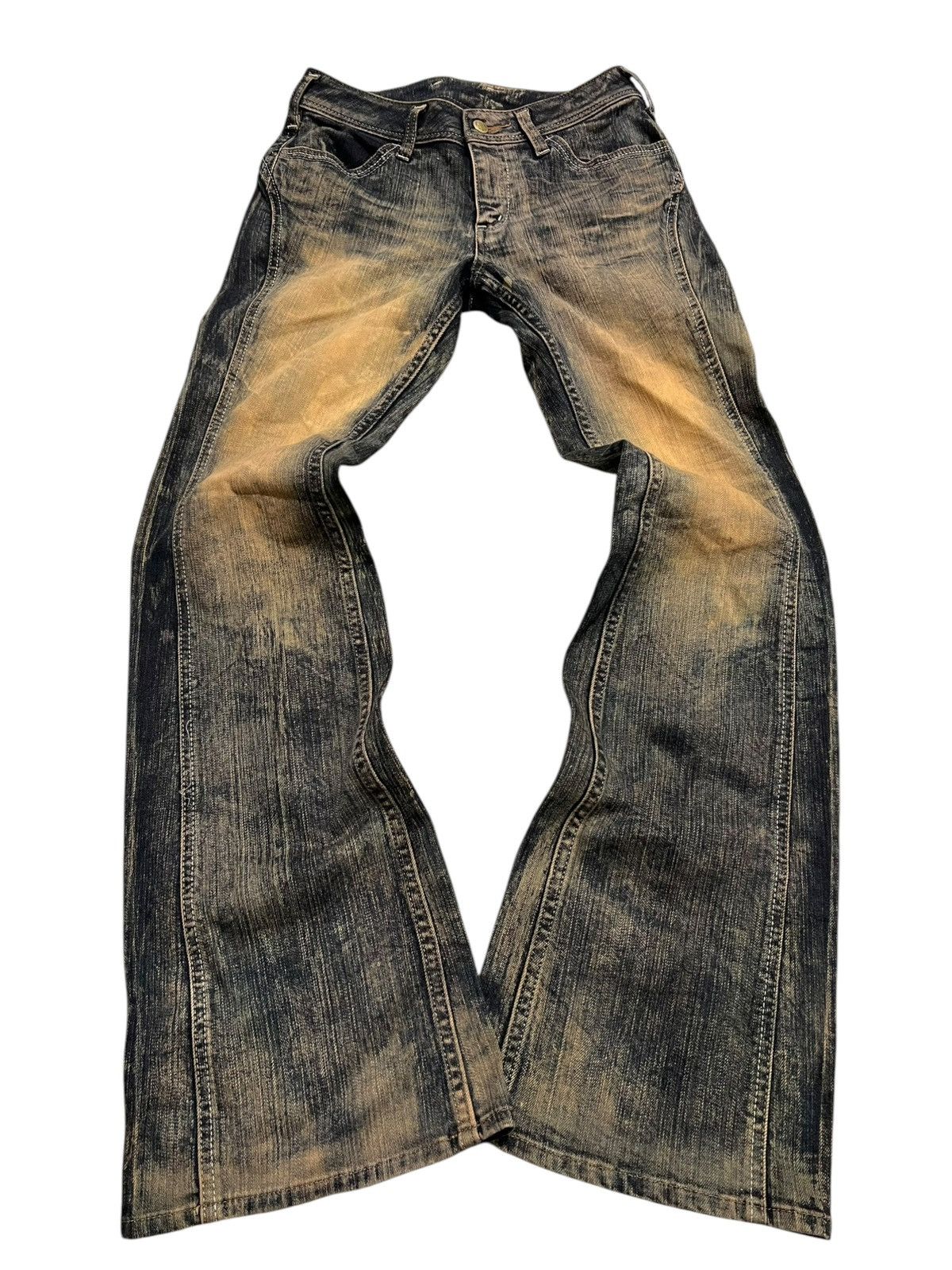 If Six Was Nine × Japanese Brand × Le Grande Bleu (L.G.B.) Sweet hip flared mudwash Denim pants Size US 27 - 1 Thumbnail