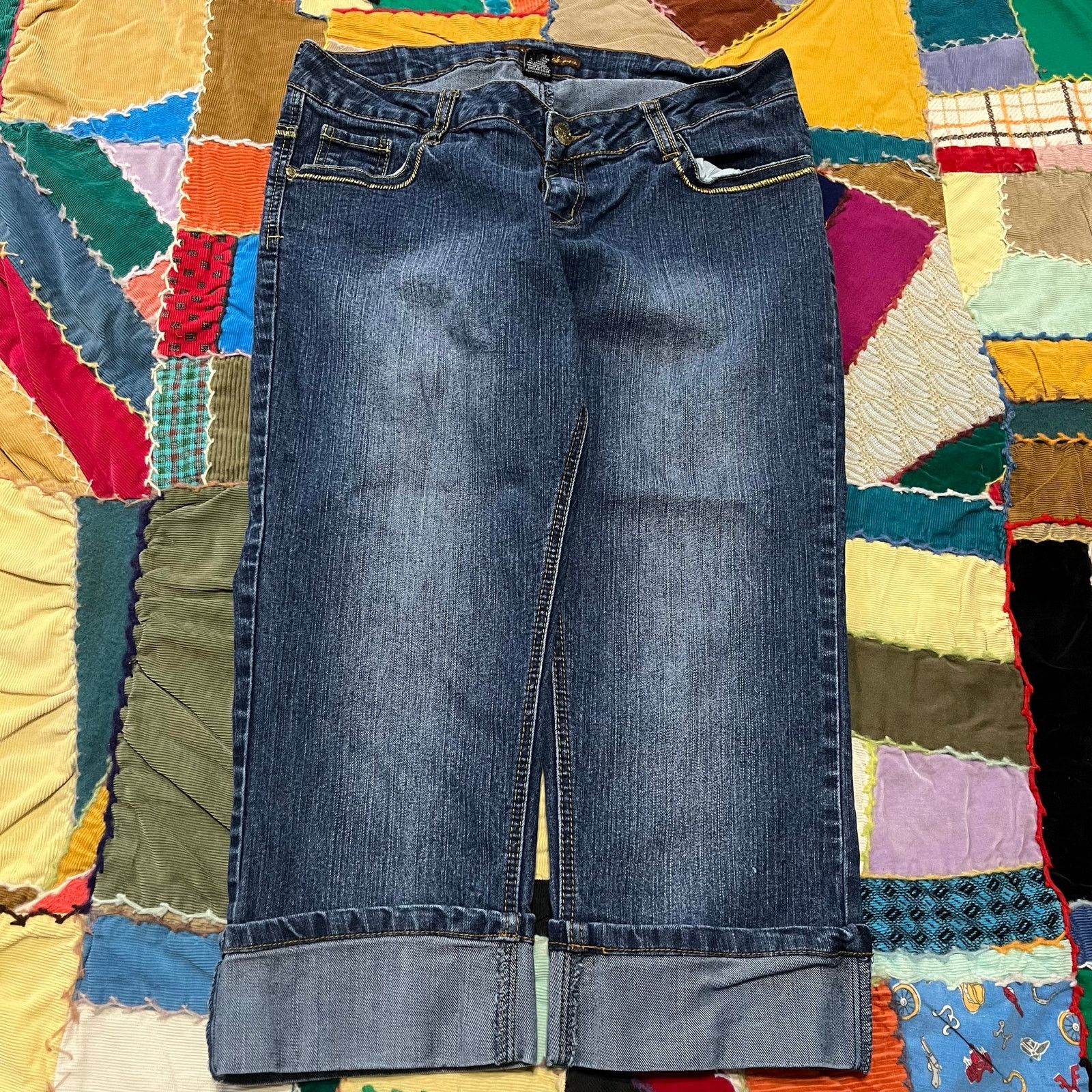 Southpole Y2K Southpole Acid Washed Embroidered Painted Capri Jeans 34 Size 38" / US 16 / IT 52 - 2 Thumbnail
