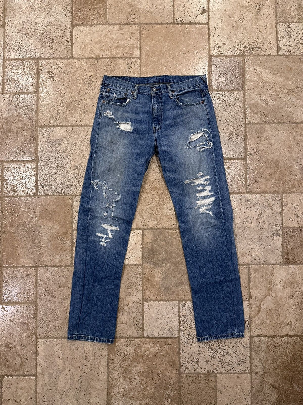 Levi's Vintage Clothing Levi’s Vintage 569 Blue Denim Thrashed Distressed Pants Size US 34 / EU 50 - 1 Thumbnail