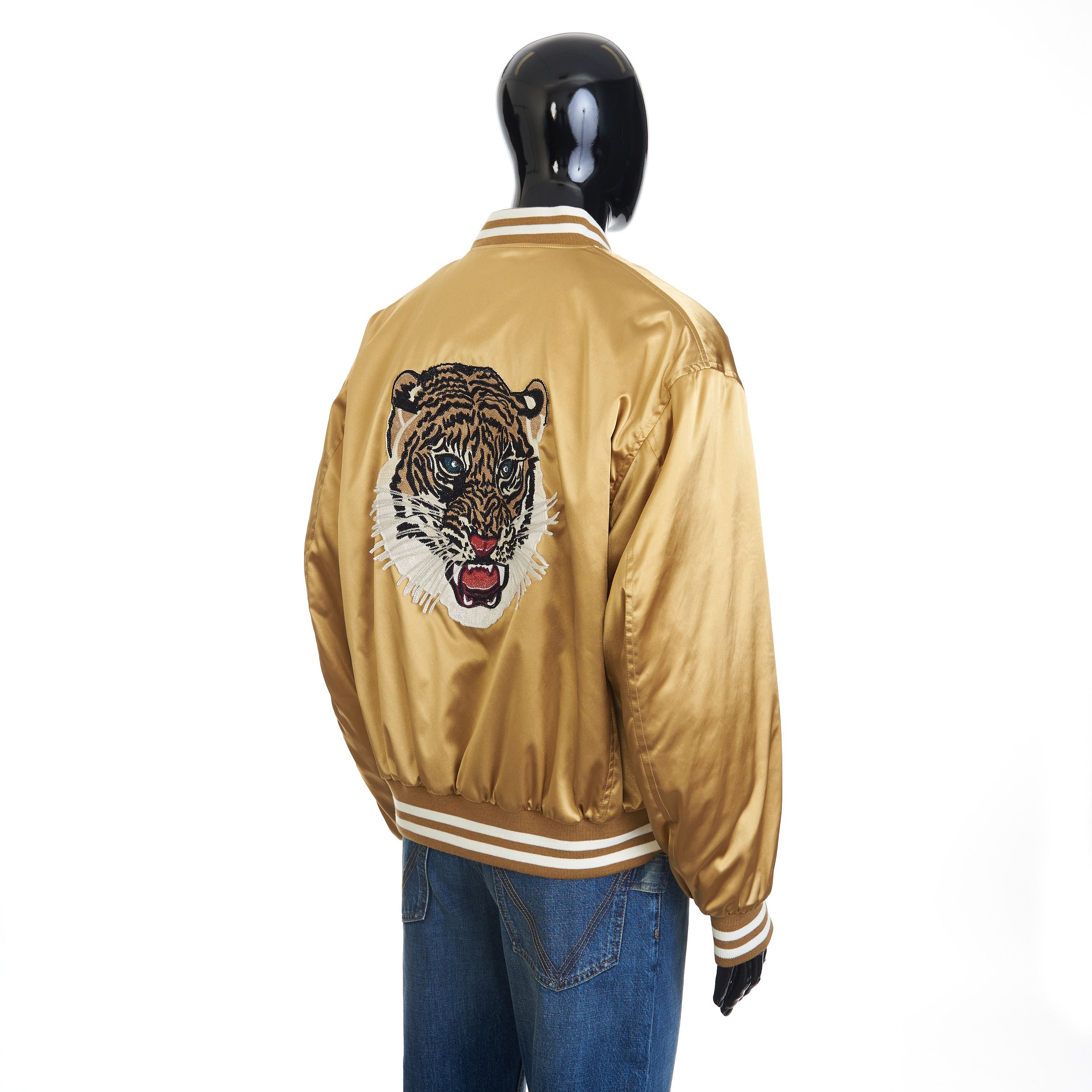 Celine Embroidered Tiger Teddy Jacket In Gold Satin-finish Nylon Size US M / EU 48-50 / 2 - 6 Thumbnail