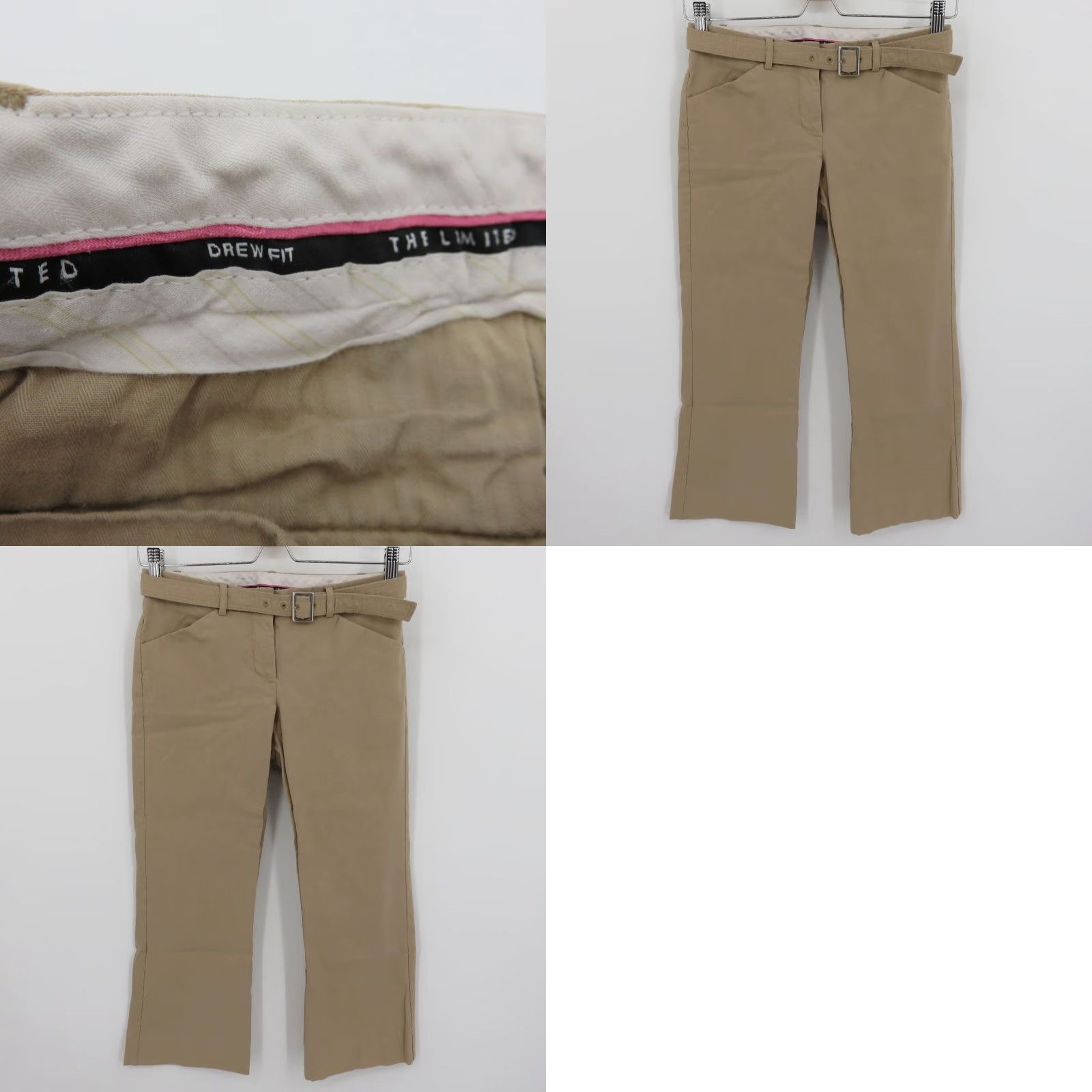 Vintage VINTAGE The Limited Drew Fit Cropped Pants Beige 0 Women Belted Pockets Cotton Blend Flat Front Regular 22" Inseam Womens Size 25" / US 0 / IT 36 - 8 Thumbnail