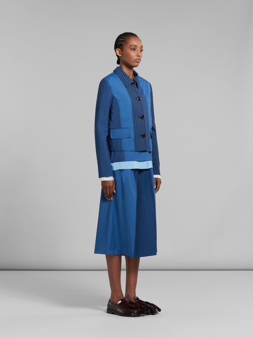 Marni oc11z0525 Pinstripe Wool Jacket in Blue Size M / US 6-8 / IT 42-44 - 4 Thumbnail