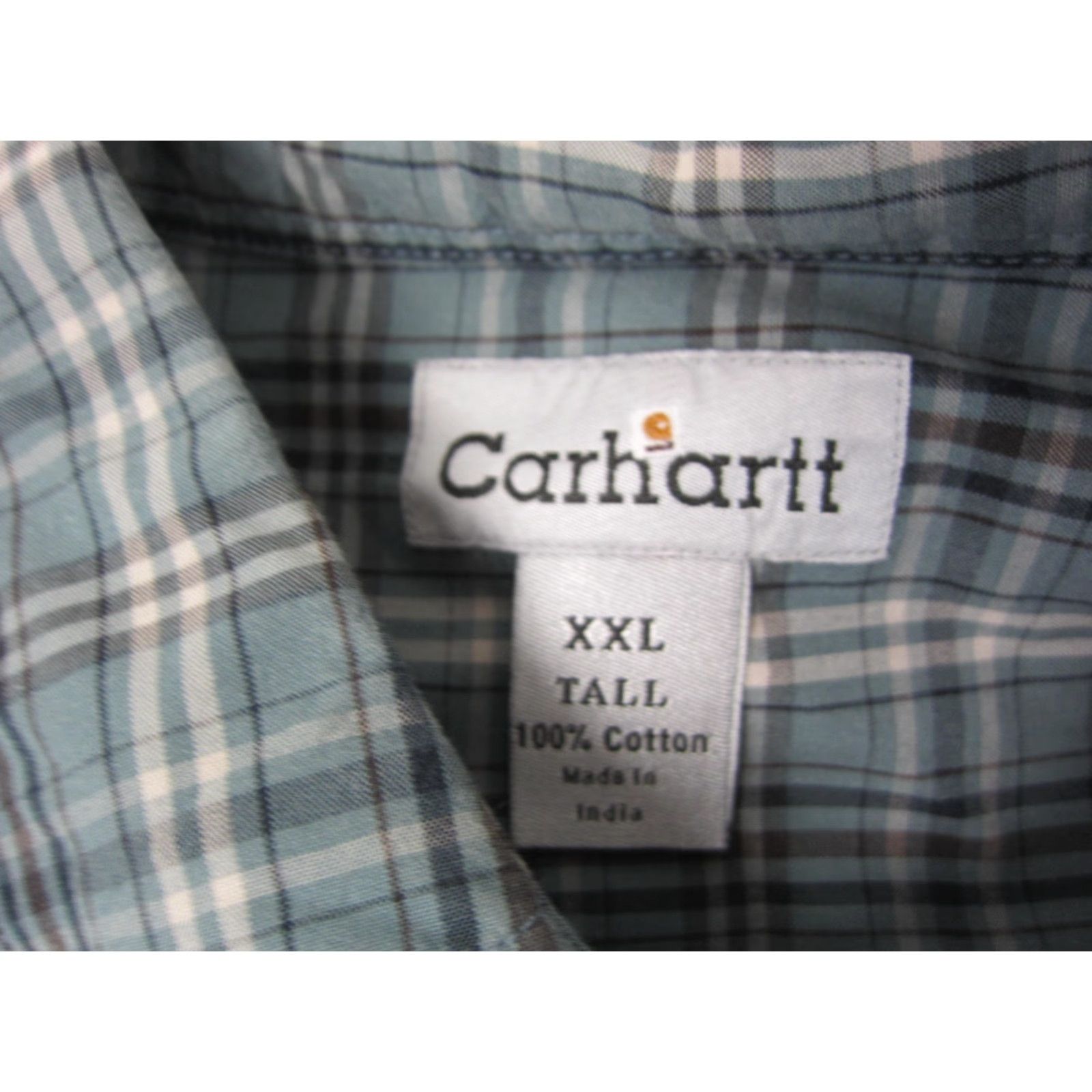 Carhartt Carhartt Shirt Adult 2XL Tall XXLT Blue Plaid Button Down Workwear Mens Cotton Regular Fit Women? Size US XXL / EU 58 / 5 - 4 Thumbnail