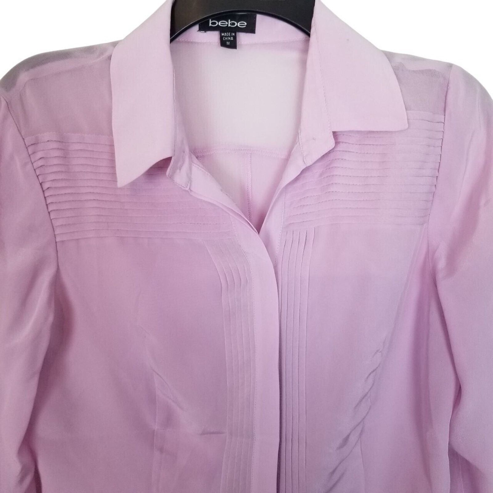 Bebe Bebe Womens 100% Mulberry Silk Shirt M Quiet Luxury Classic Size M / US 6-8 / IT 42-44 - 2 Thumbnail