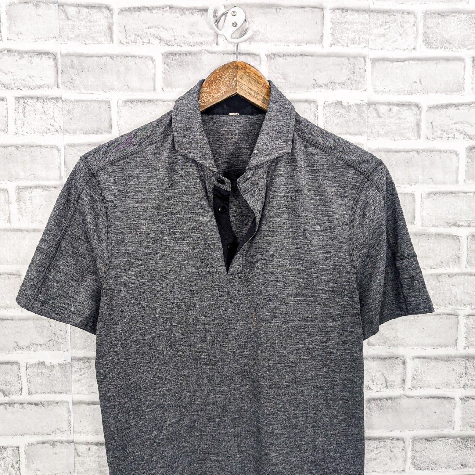Lululemon Lululemon Men's Metal tech Polo Shirt Heather Gray Small Size US S / EU 44-46 / 1 - 5 Thumbnail