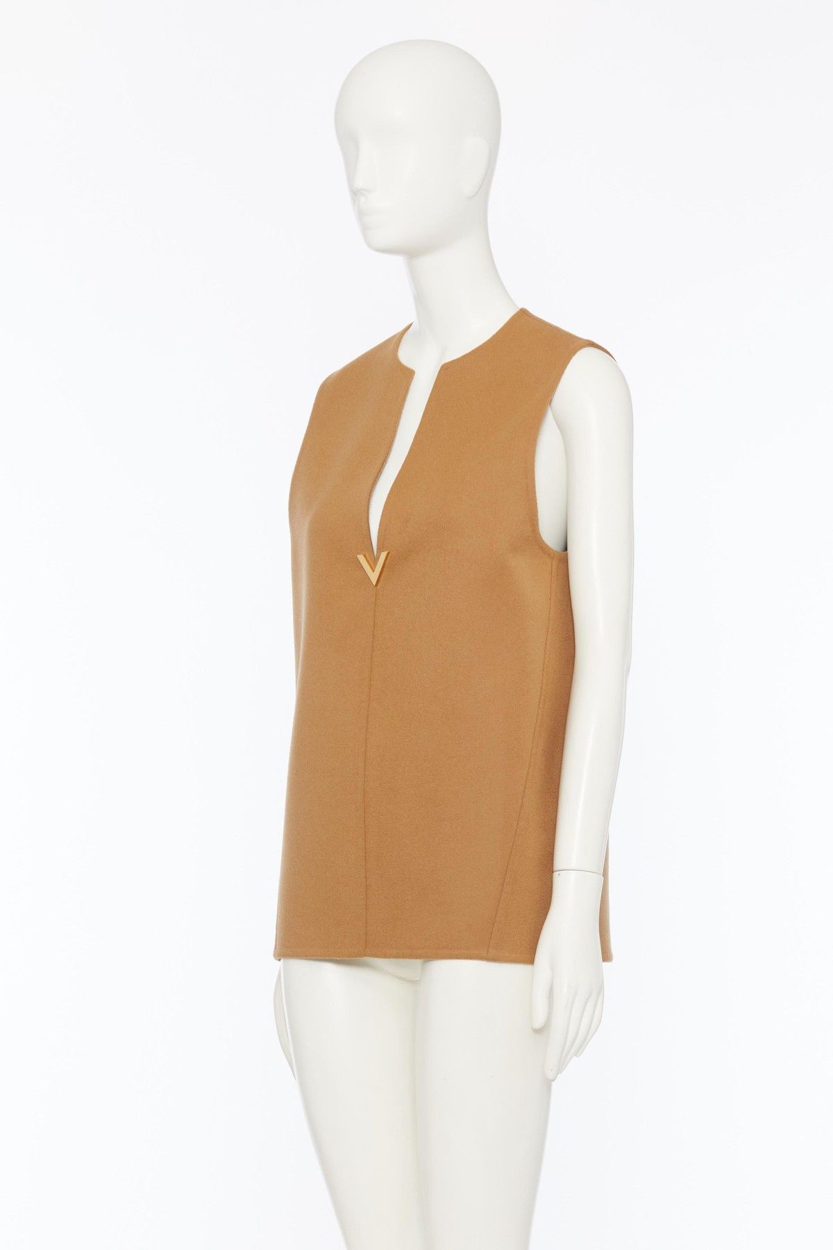 Valentino o1s1wg110525 Wool And Cashmere Top in Brown Size L / US 10 / IT 46 - 2 Thumbnail