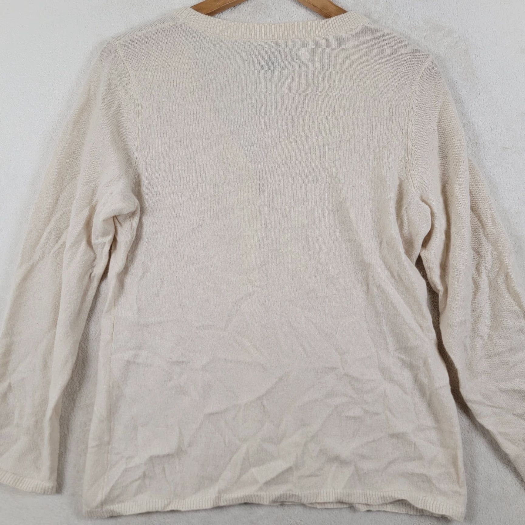 Vintage Alex Marie Cardigan 100% Cashmere Ivory Sweater Size Medium Size M / US 6-8 / IT 42-44 - 2 Thumbnail