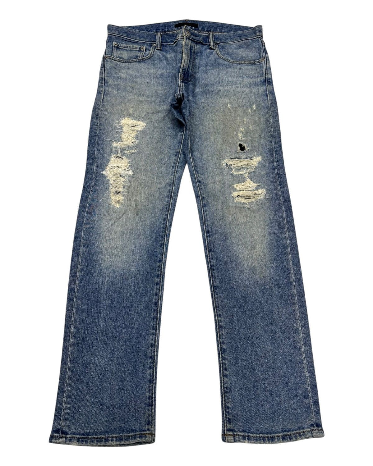 Undercover × Uniqlo Vintage Uniqlo Undercover Style Distressed Denim Jean Size US 33 - 1 Thumbnail