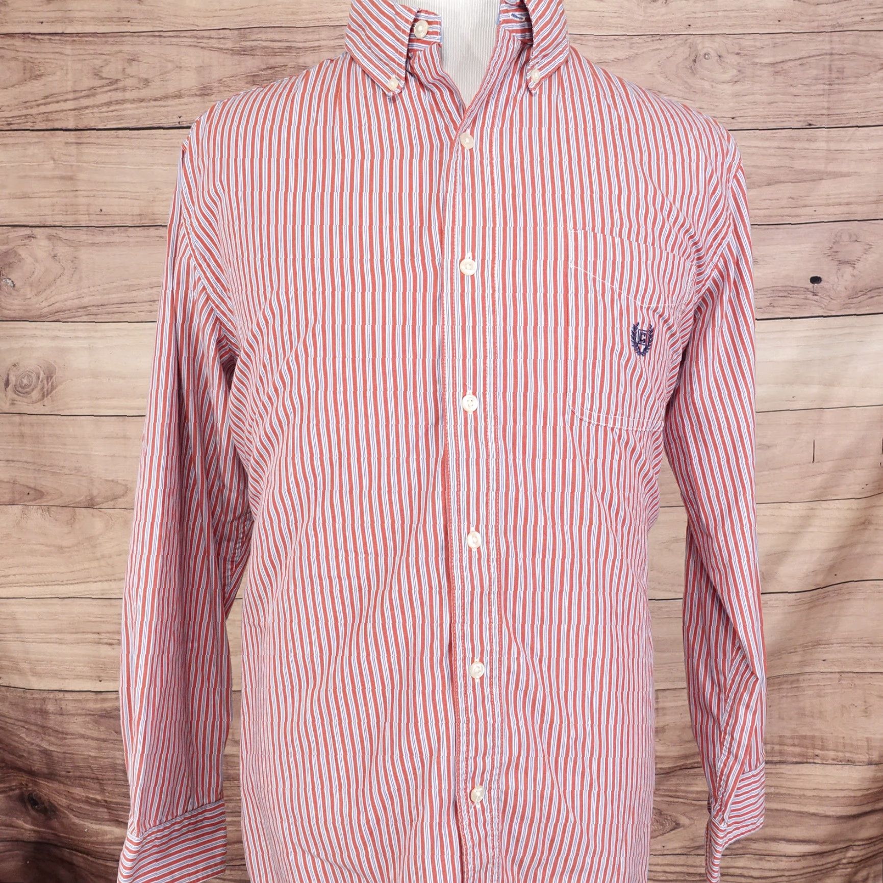 Chaps VINTAGE Chaps Men's Long Sleeve Button-Up Shirt - Red Check Pattern, Casual, Office, Fall/Spring/Winter, Size Large Size US L / EU 52-54 / 3 - 3 Thumbnail