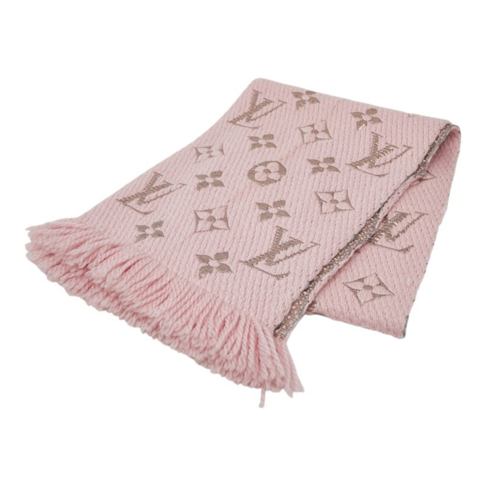 Louis Vuitton Louis Vuitton Echarpe Logomania Shine Scarf M70466 Pink Rose Ballerine Wool Silk Women's LOUIS VUITTON Size ONE SIZE - 1 Thumbnail