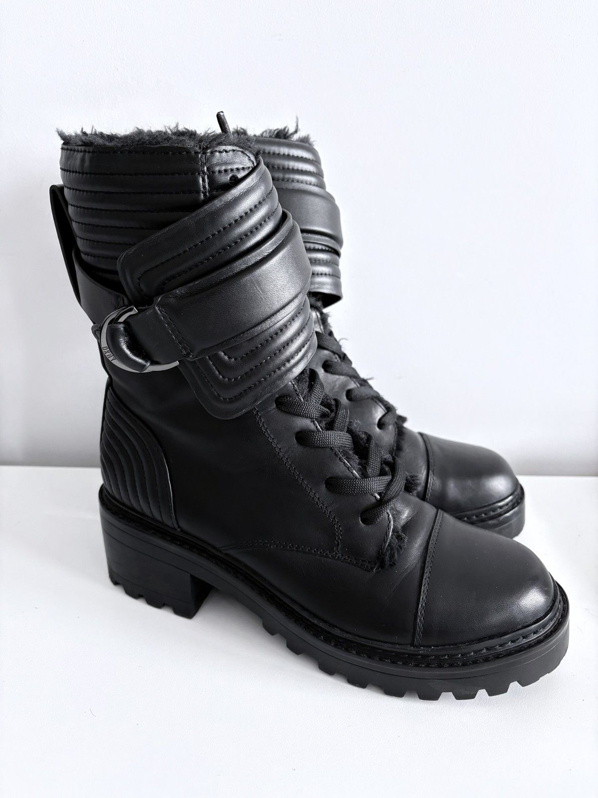 DKNY DKNY Basia biker boots black heeled leather size 38 Size US 8 / IT 38 - 4 Thumbnail