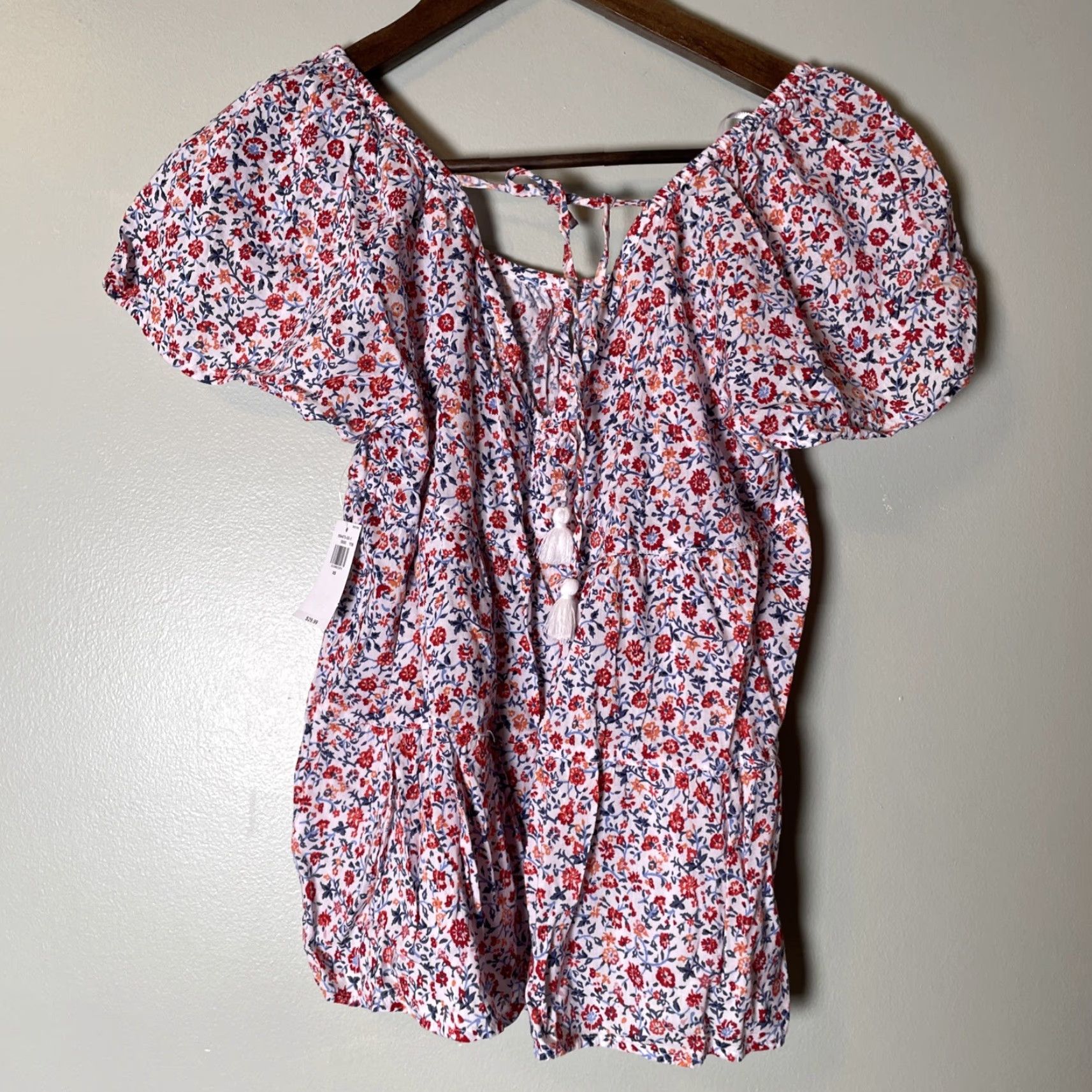 Old Navy Old Navy Women's XS Floral Tiered Tie Back Flutter Blouse NWT Size XS / US 0-2 / IT 36-38 - 5 Thumbnail