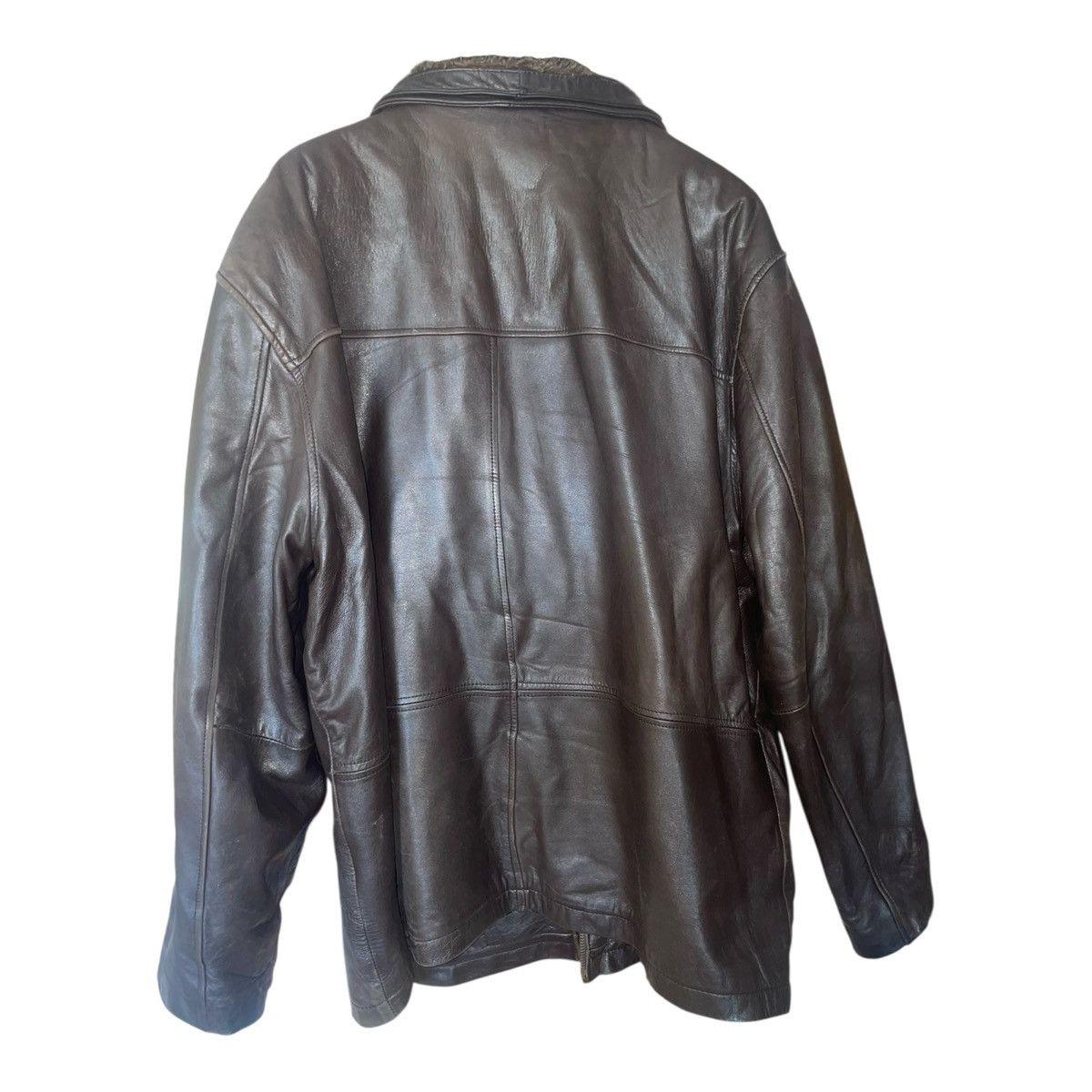 Other Oxide Men’s Brown leather coat with zip out Lining faux fur Size US XXL / EU 58 / 5 - 5 Thumbnail