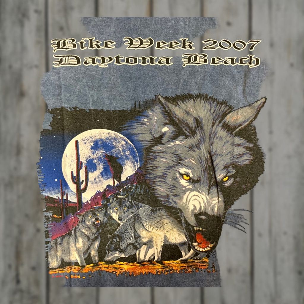 Harley Davidson Harley Davidson Mens T Shirt Large Extra Large 2007 Bike Week Daytona Beach Wolf Print Size US L / EU 52-54 / 3 - 1 Thumbnail