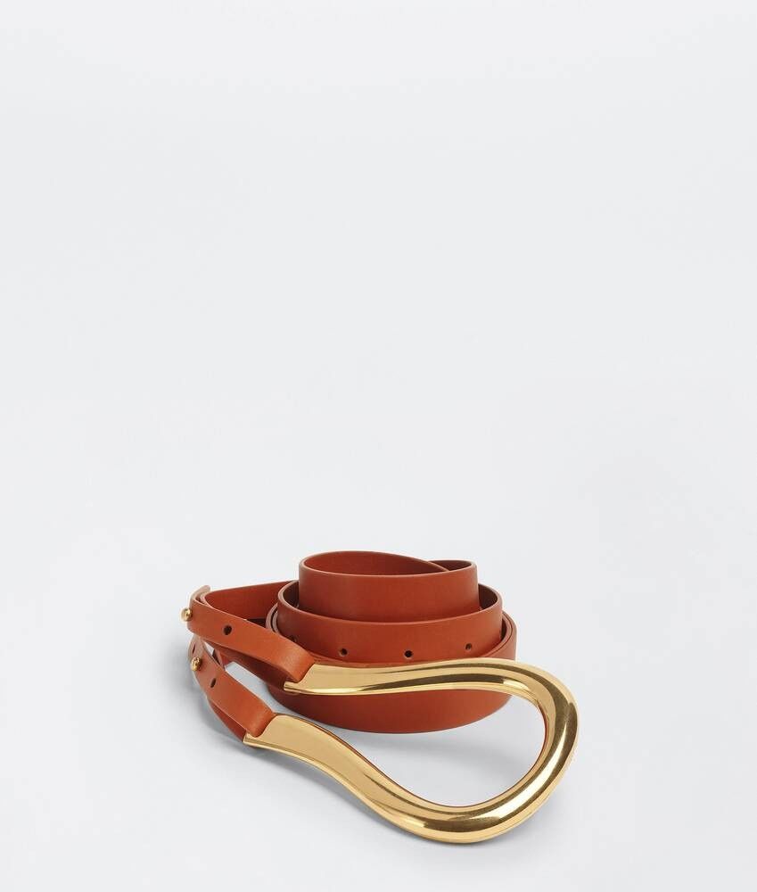 Bottega Veneta o1n1vont0225 Size: S / Horsebit Belt in Brown/Gold Size ONE SIZE - 1 Thumbnail