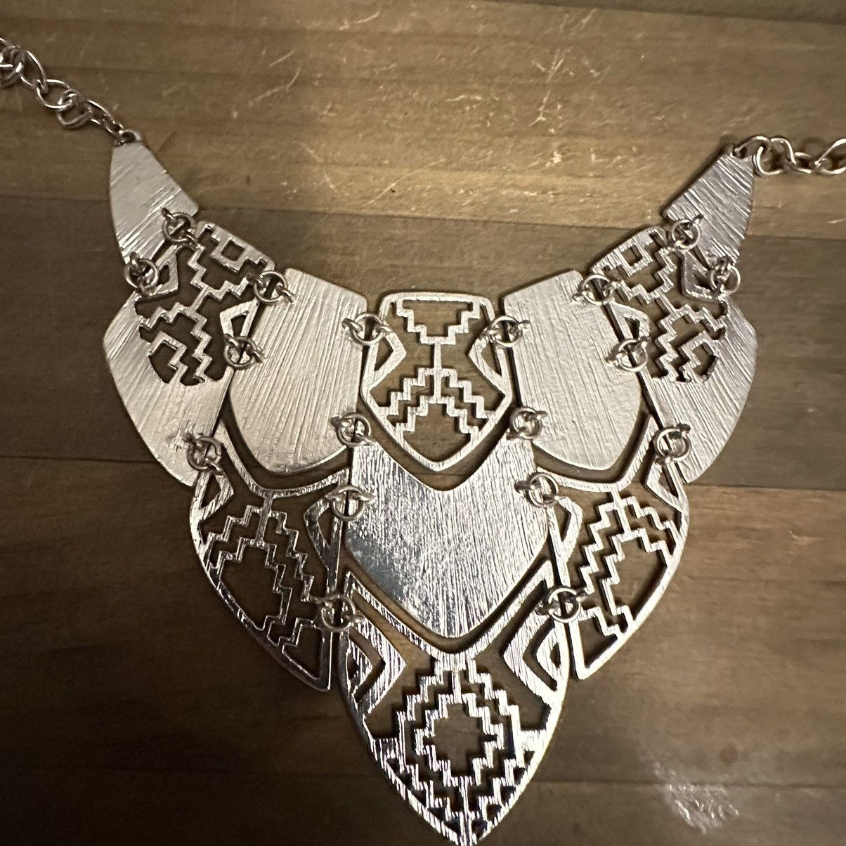 Other Silver tone geometric bib necklace Size ONE SIZE - 3 Thumbnail