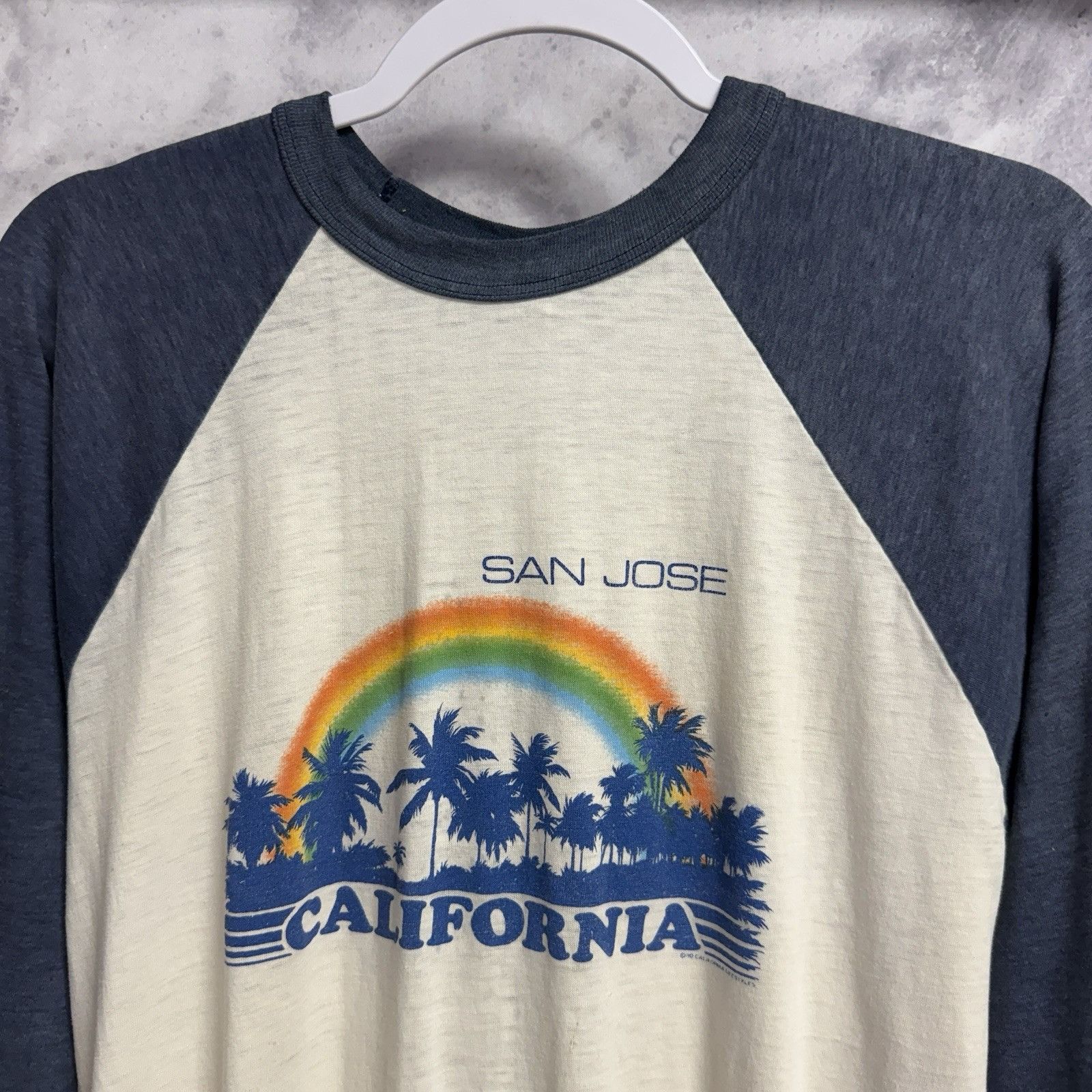 Vintage Vintage 80s California 3/4 Sleeve T Shirt Mens Large San Jos Size US L / EU 52-54 / 3 - 1 Thumbnail