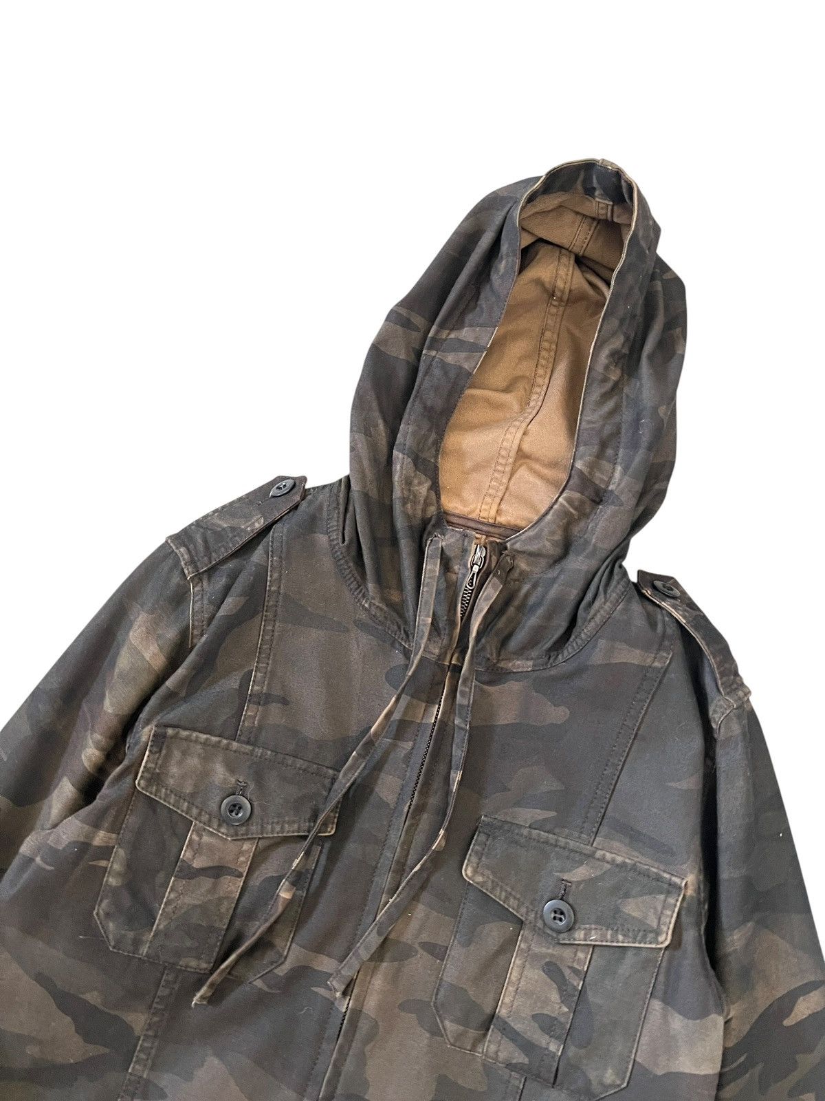 Shellac 2000s Shellac Camo Hooded Tactical Zipper Jacket Size US S / EU 44-46 / 1 - 4 Thumbnail