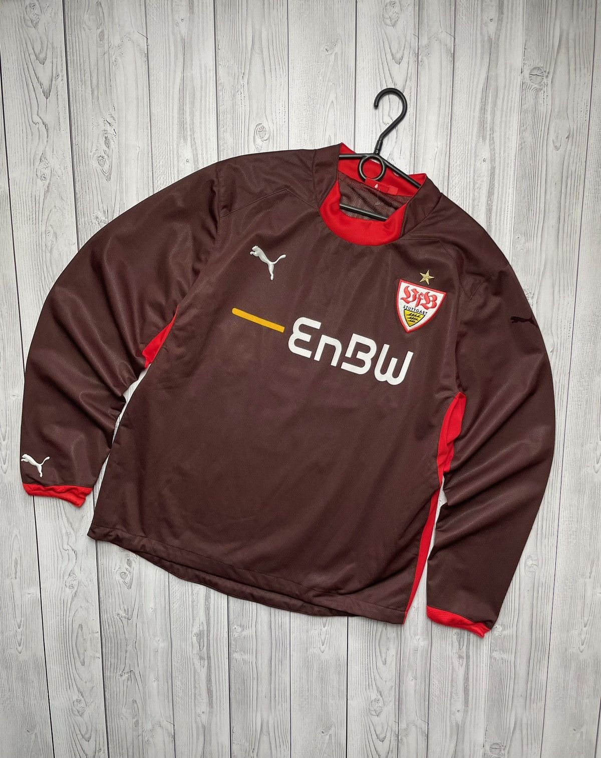 Vintage Vintage puma Stuttgart soccer sweatshirt brown rare size L Size US L / EU 52-54 / 3 - 1 Thumbnail