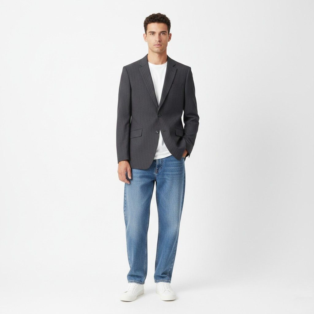 Jaeger Jaeger Men 40 50 Blazer Graphite Wool 2425 Size 40R - 1 Thumbnail