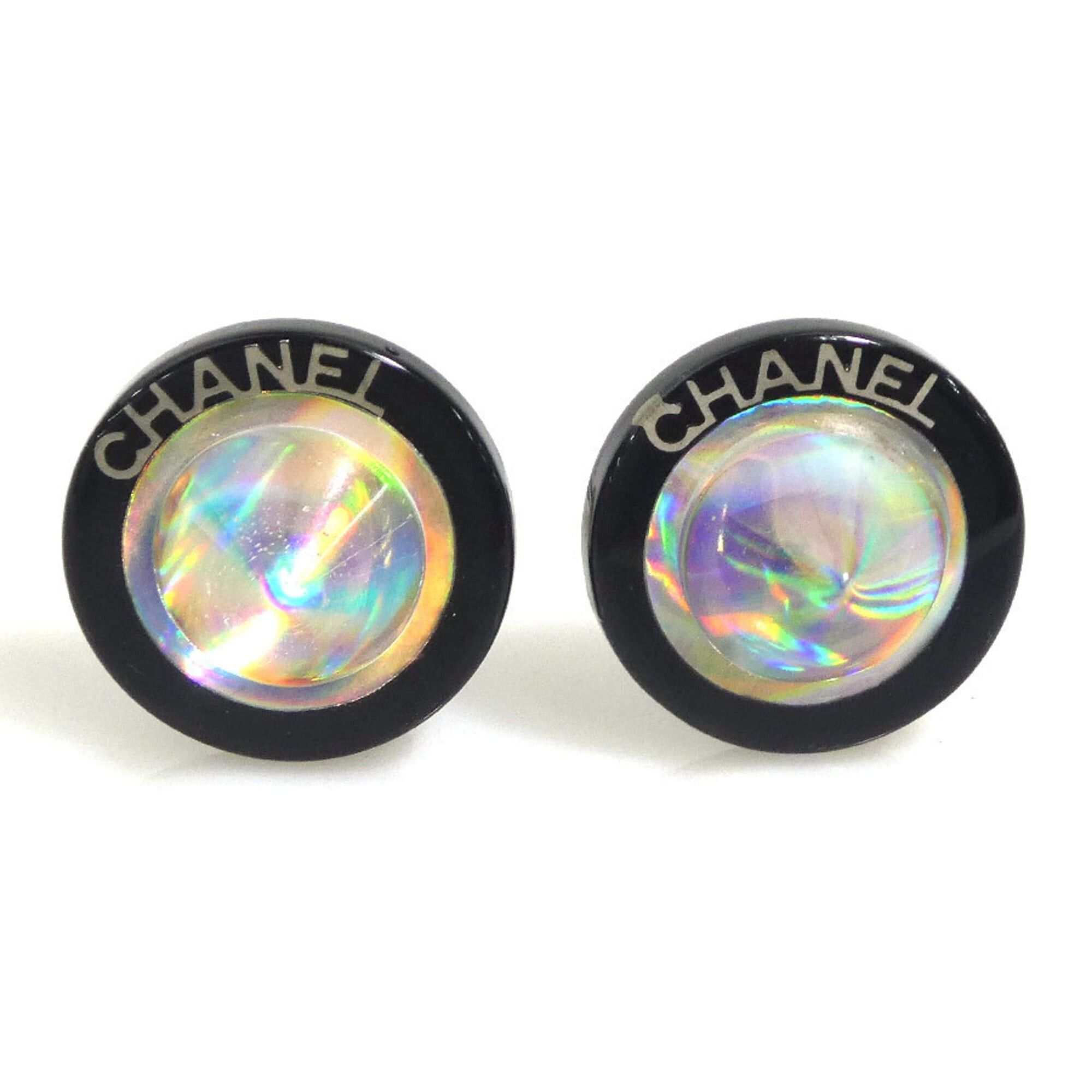 Chanel Chanel earrings, resin and metal, clear, black, silver, for women. Free shipping. e61711a Size ONE SIZE - 1 Thumbnail