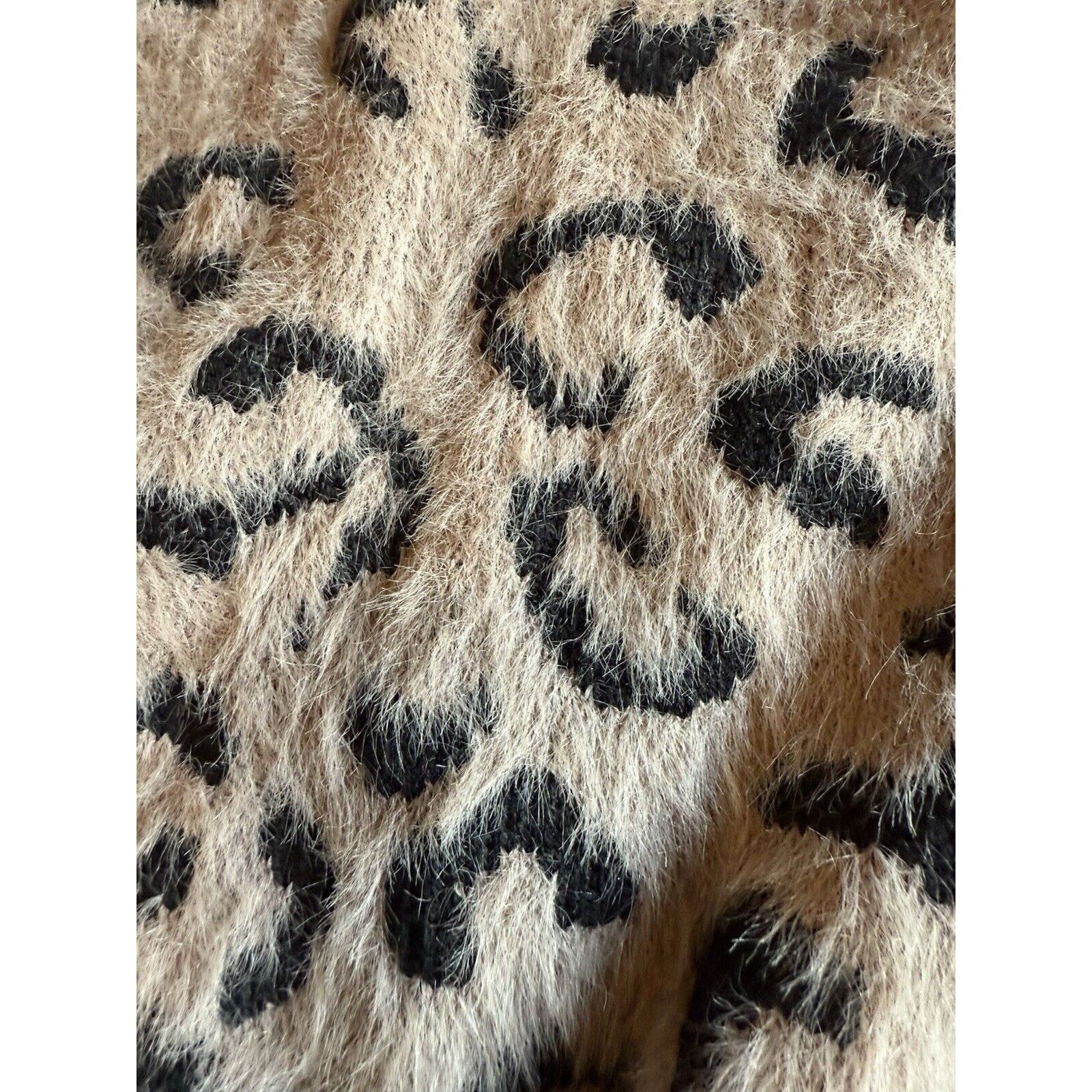 Other Entro Duster Cardigan Size Large Gray Knit Animal Print Open Size L / US 10 / IT 46 - 6 Thumbnail
