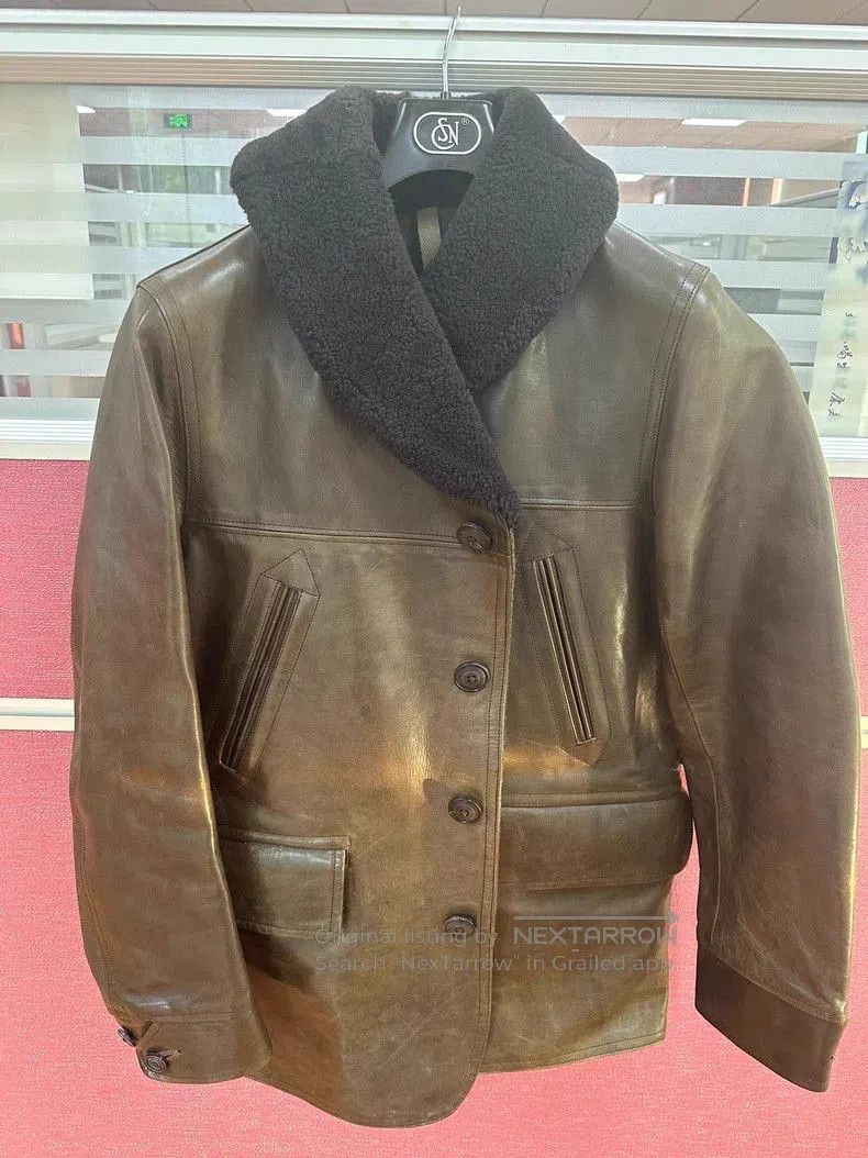 The Real McCoy's Nigel Cabourn Shearling Collar Horsehide Coat. Size US XL / EU 56 / 4 - 1 Thumbnail