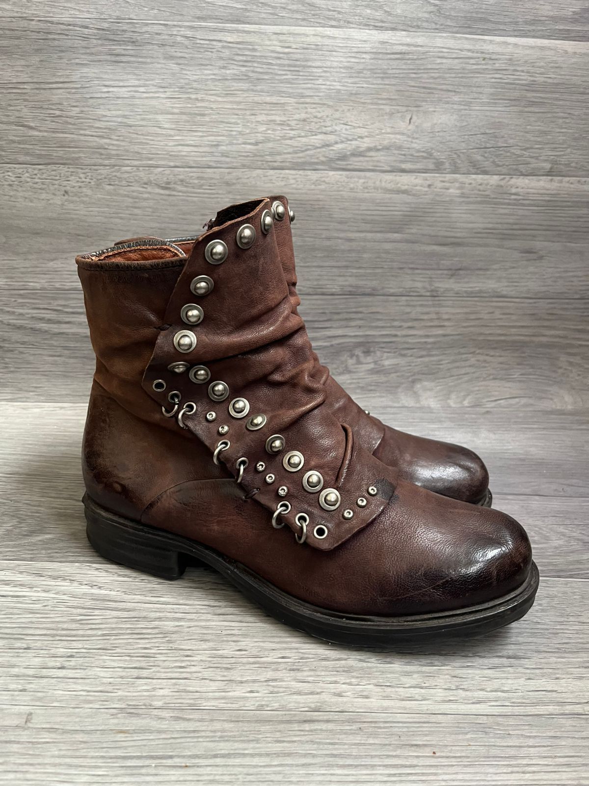 A.S.98 A.S.98 Brown Distressed Grunge Studded Archival Boots Y2K Size US 8 / IT 38 - 5 Thumbnail
